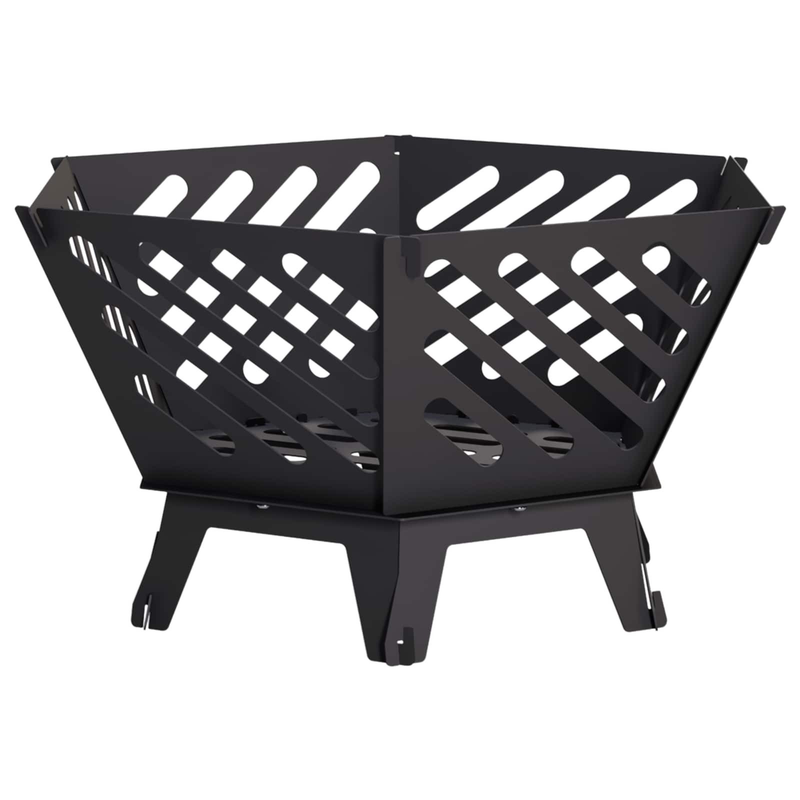 vidaXL Feuerkorb 60 x 53 x 30 cm Feuerkorb Feuerschale Feuerstelle Schwarz 60x53x30 cm