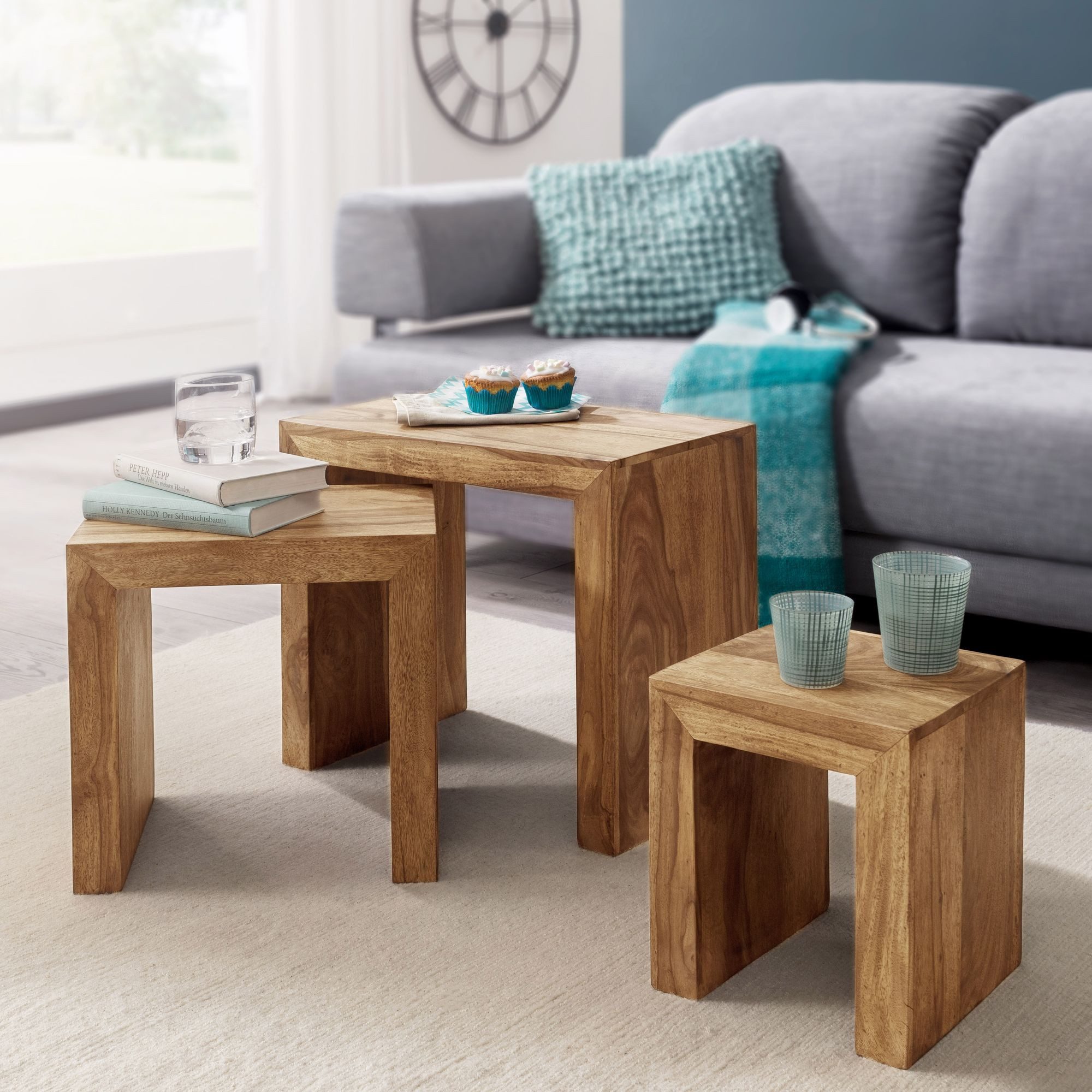 FINEBUY Satztisch SuVa2388_1 (Beistelltisch 3er Set günstig online kaufen