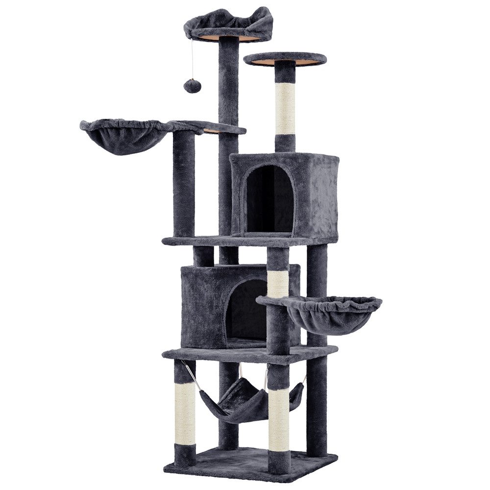 Yaheetech Kratzbaum 175 cm (H), Katzenbaum mit Liegemulde & Höhle & Hängema günstig online kaufen