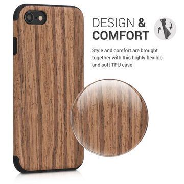 kwmobile Handyhülle Hülle für Apple iPhone SE / 8 / 7, Handy Case Cover Holz Schutzhülle - Holz Maserung Design