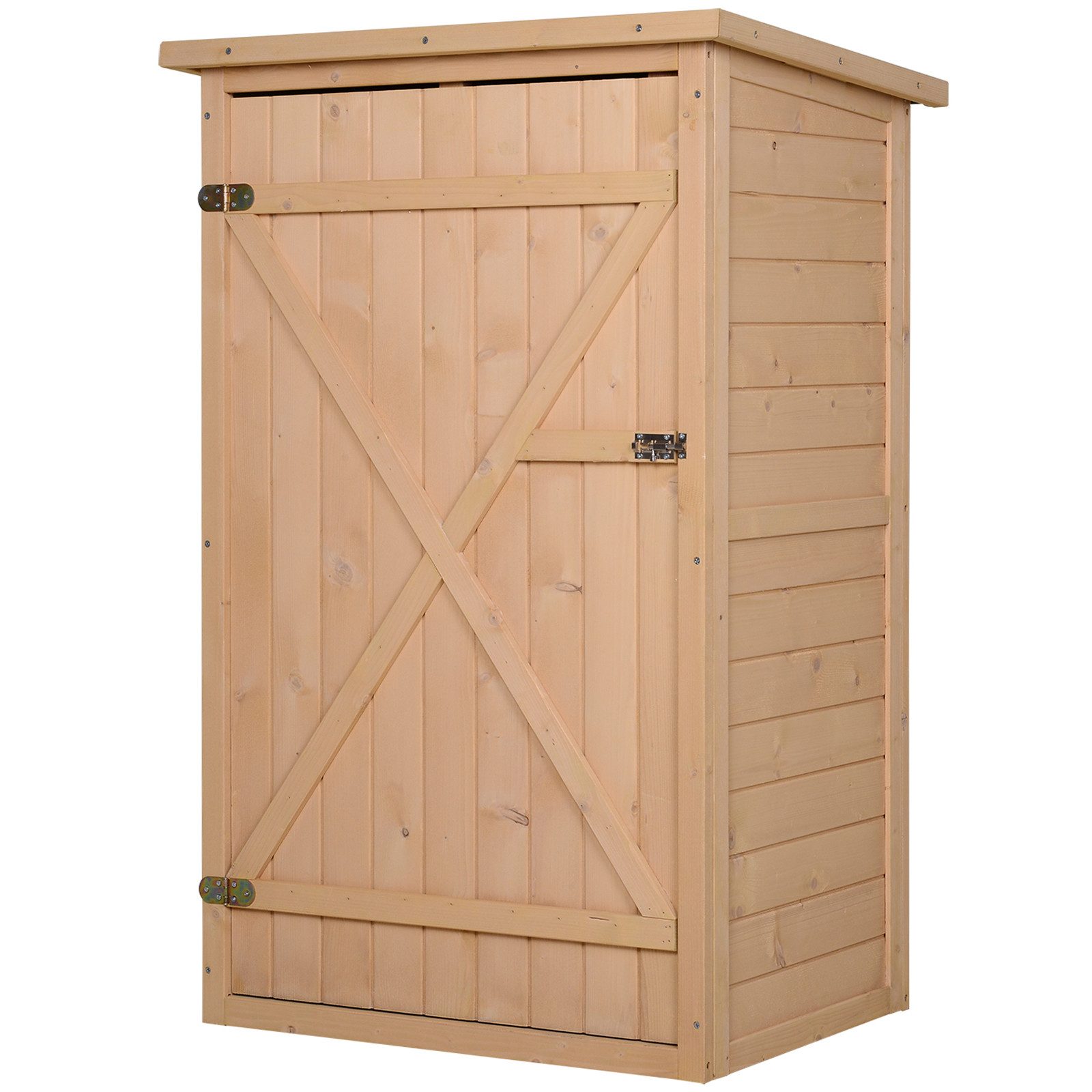 CHICFURN Geräteschrank 75x56x115 cm aus Holz, abschließbar, mit Regalböden (Packung, 1-St., Geräteschuppen & Lagerschuppen für Gartenutensilien) Kompakte Aufbewahrung für kleine Gärten & Terrassen