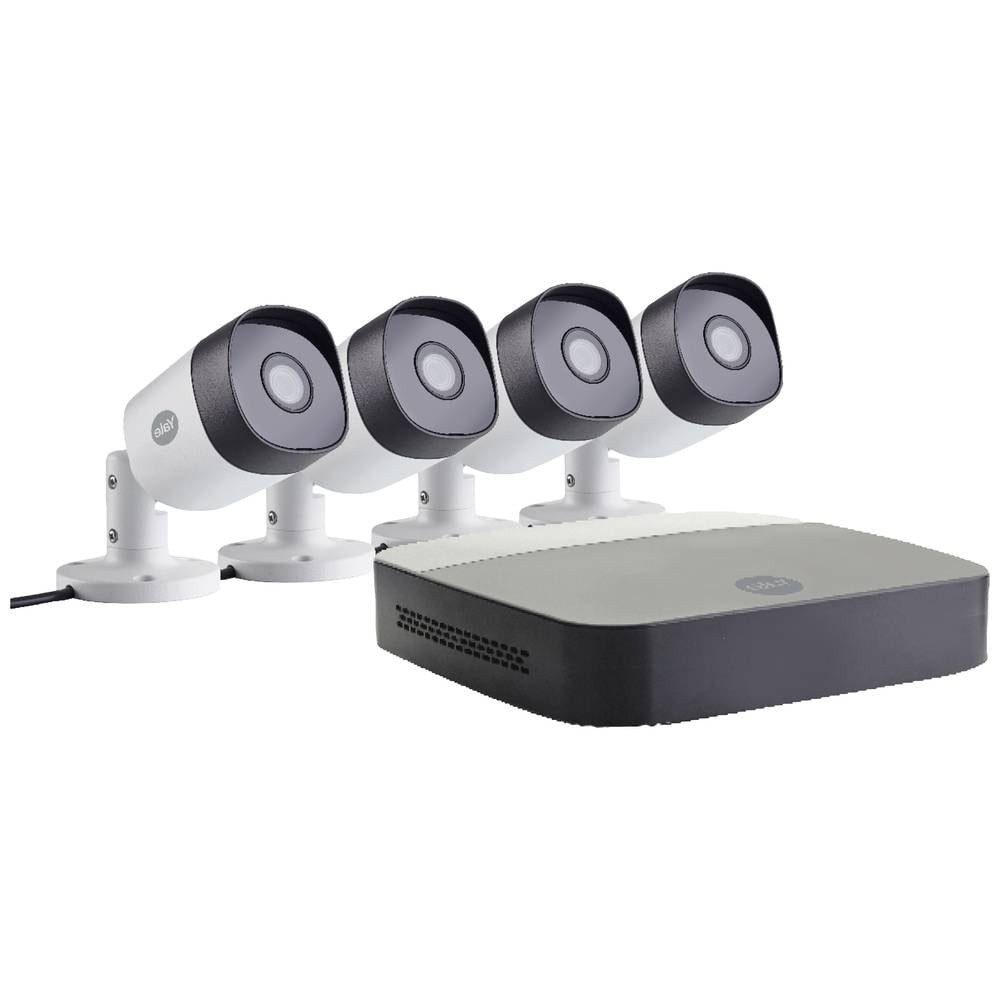 Yale Überwachungskamera Smart Home CCTV Kit XL mit 4 FullHD Outdoor-Kameras SV-4C-4ABFX-2 V2 (mit 2-Wege-Kommunikation, mit Gesichtserkennung, mit Autoerkennung)