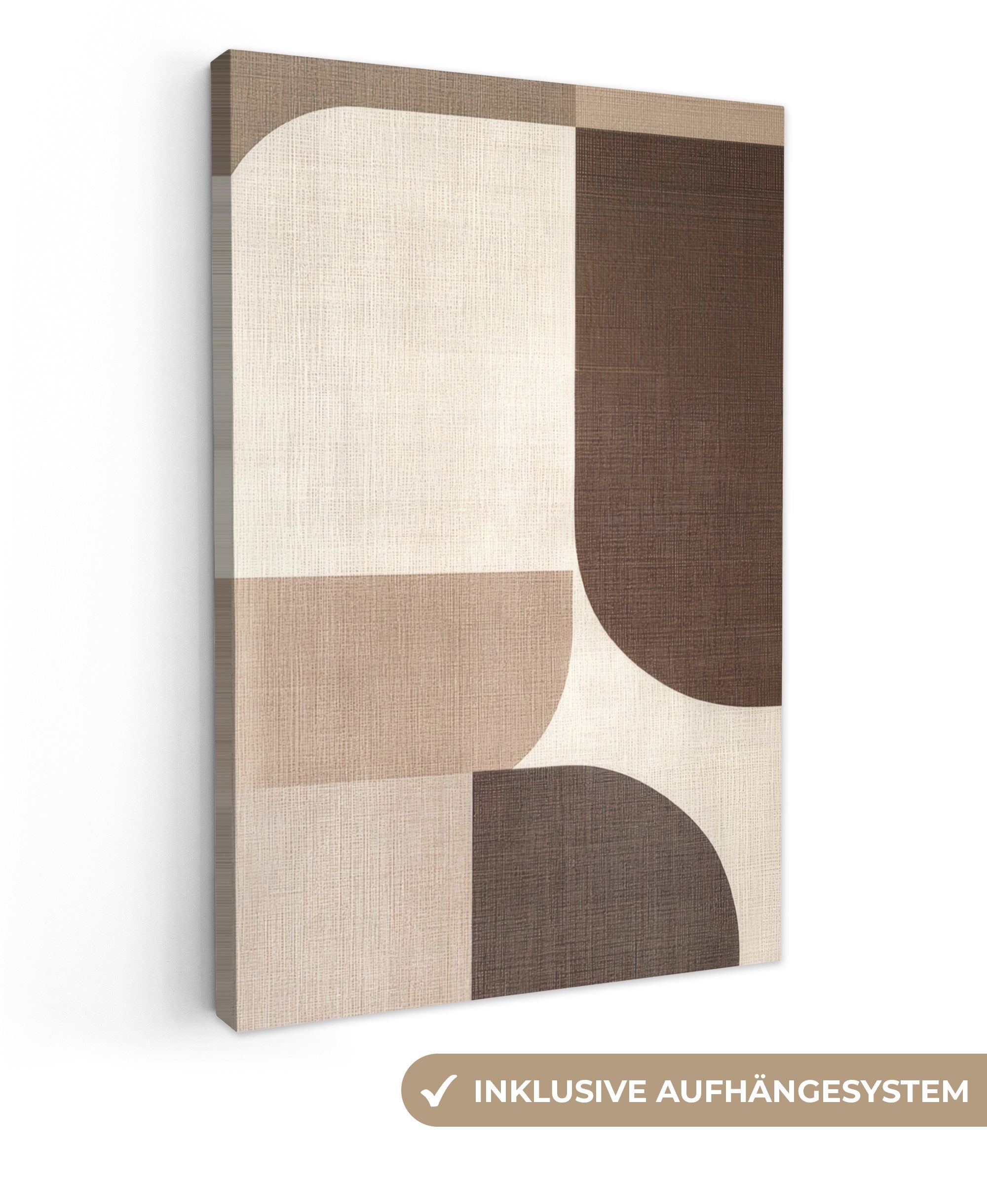 OneMillionCanvasses® Leinwandbild Geometrisch - Gewebte Struktur - Modern, Fotodruck (1 St), Leinwand Canvas Wandbild, Wanddekoration 20x30 cm