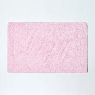 Badematte 2 teiliges Luxus Badematten Set 100% Baumwolle rosa Homescapes, Höhe 30 mm