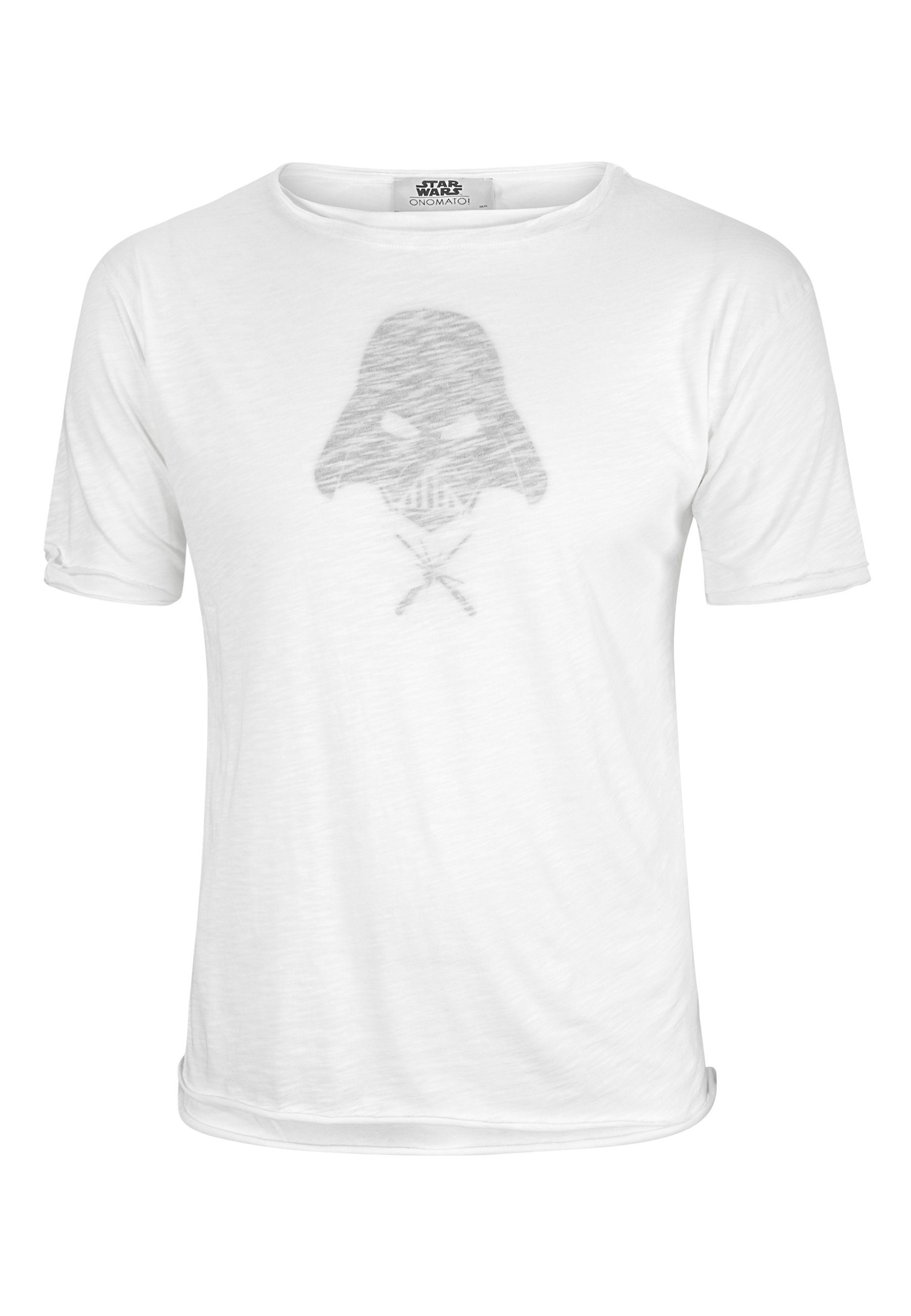 ONOMATO! T-Shirt Star Wars Darth Vader Herren T-Shirt Erwachsenen Kurzarm-Shirt Weiß Double Layer