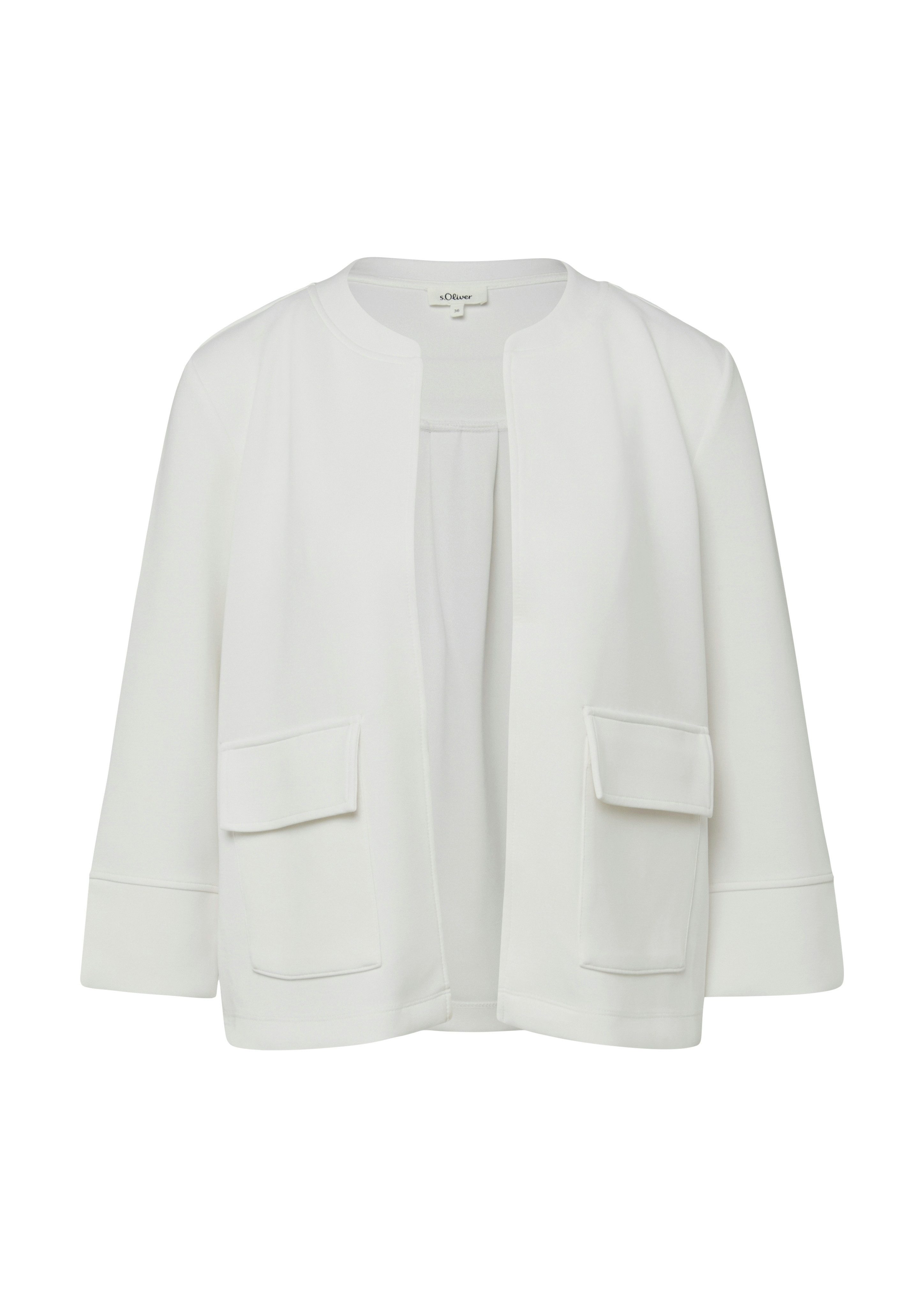 s.Oliver Sweatjacke Kurze Sweatjacke ohne Verschluss – Bild 4 von 4