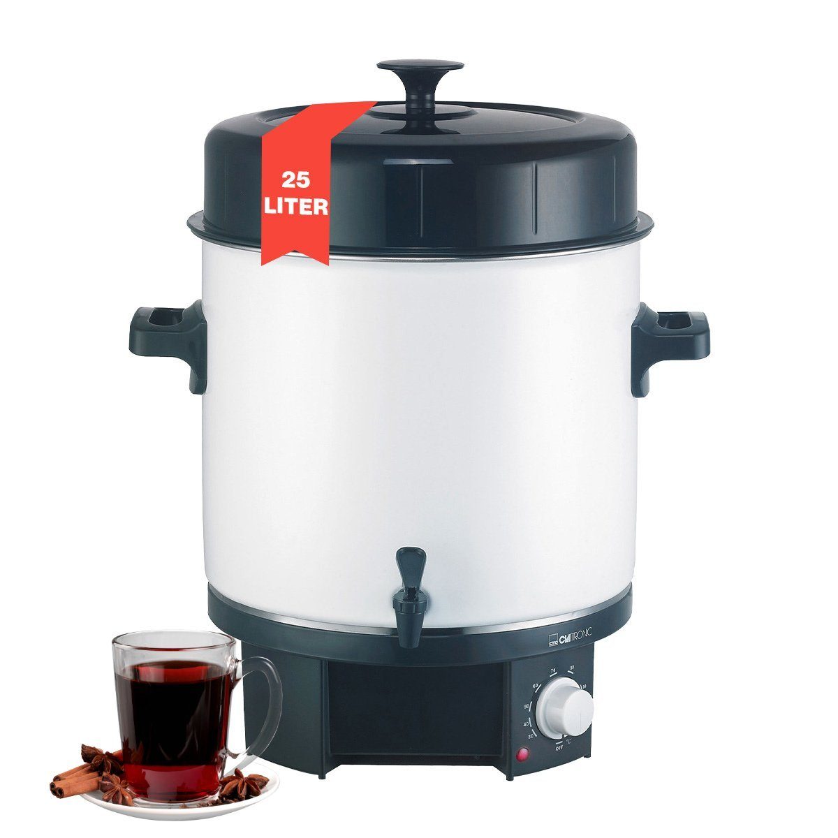 CLATRONIC Einkoch- und Heißgetränkeautomat EKA 3338, für Glühwein oder Punsch, 25L Tankinhalt, 1800W