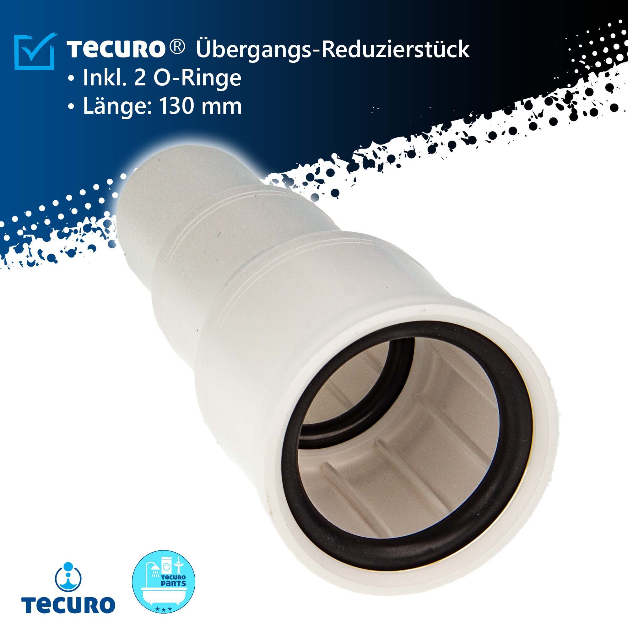 tecuro Siphon Übergangsstutzen - Reduzierung von Ø 50 - 40 - 32 mm - KS-weiß – Bild 3 von 3