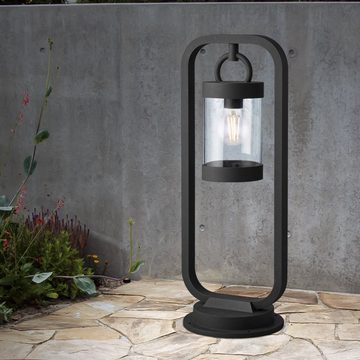 etc-shop LED Außen-Stehlampe, Leuchtmittel inklusive, Warmweiß, Farbwechsel, Außen Steh Leuchte FERNBEDIENUNG ALU Garten Hof Lampe DIMMBAR im Set