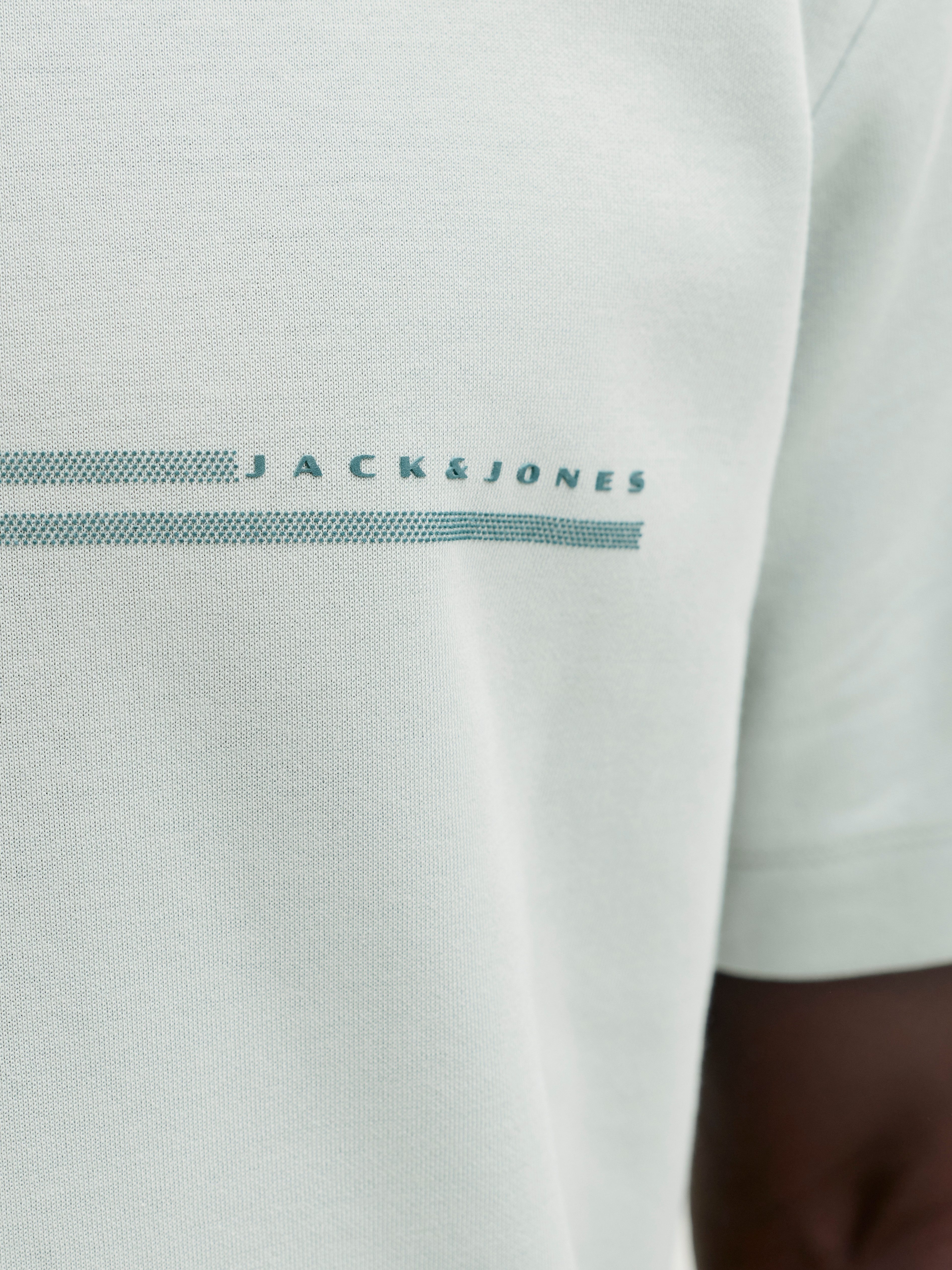 Jack & Jones Kurzarmshirt JCOFUSION CHEST BRAND TEE SS CREW SN Materialmix, regular fit – Bild 4 von 5