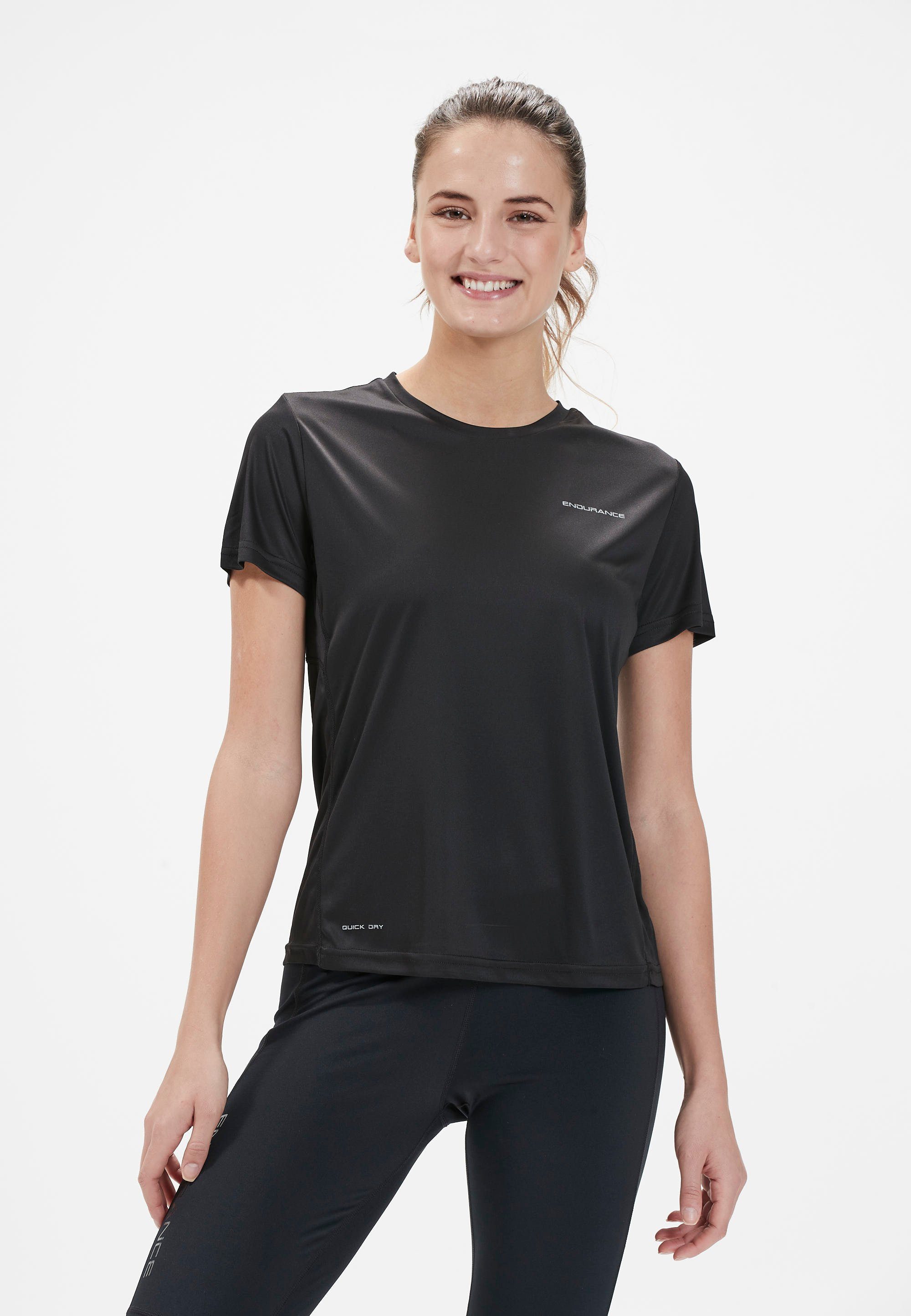 preisvergleichsstudien ENDURANCE Funktionsshirt Milly (1-tlg) aus Recyling-Polyester schwarz nachhaltigem