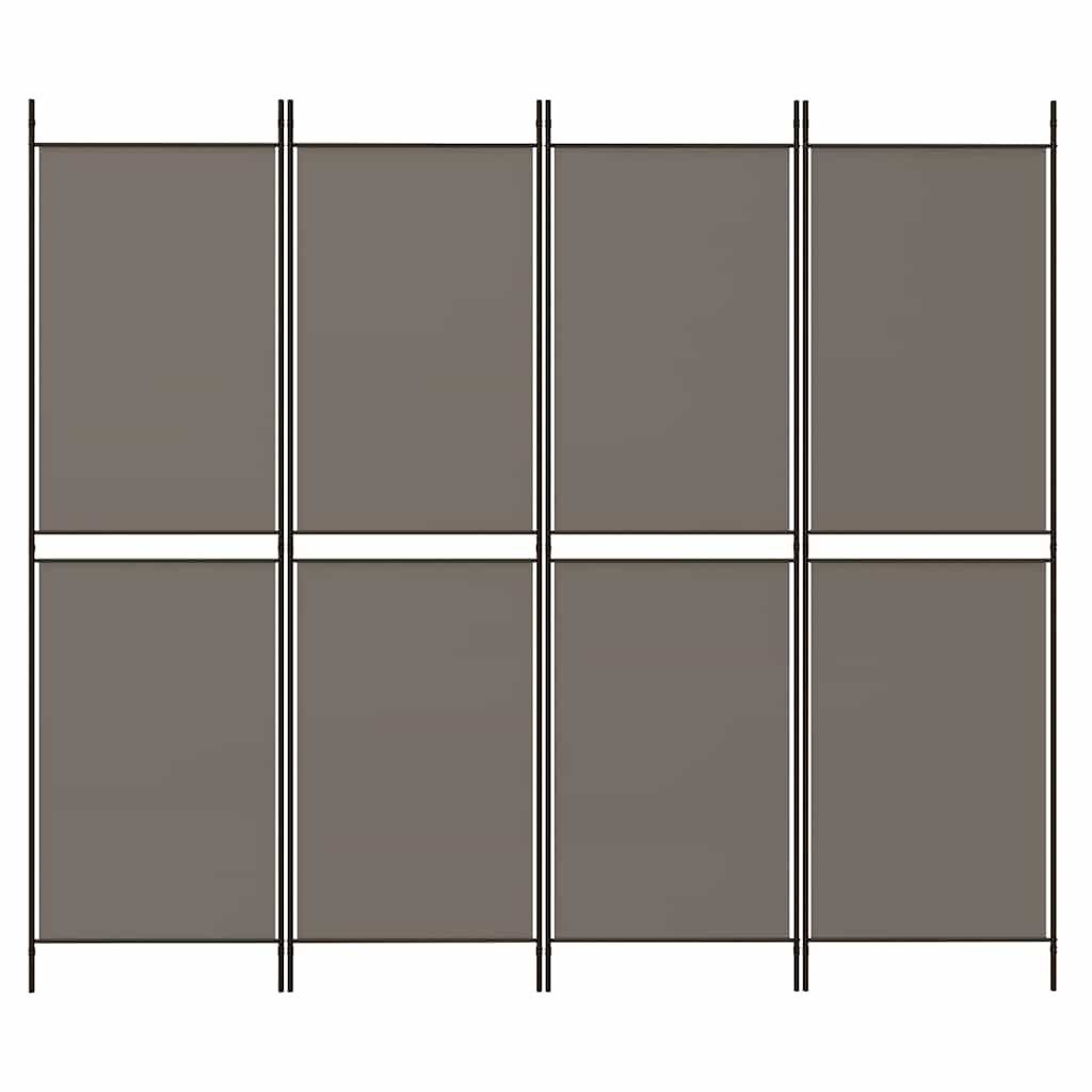 vidaXL Raumteiler 4-tlg. Paravent Anthrazit 200x220 cm Stoff, 1-tlg.