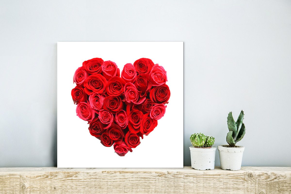 MuchoWow Metallbild Rosen - Rot - günstig online kaufen