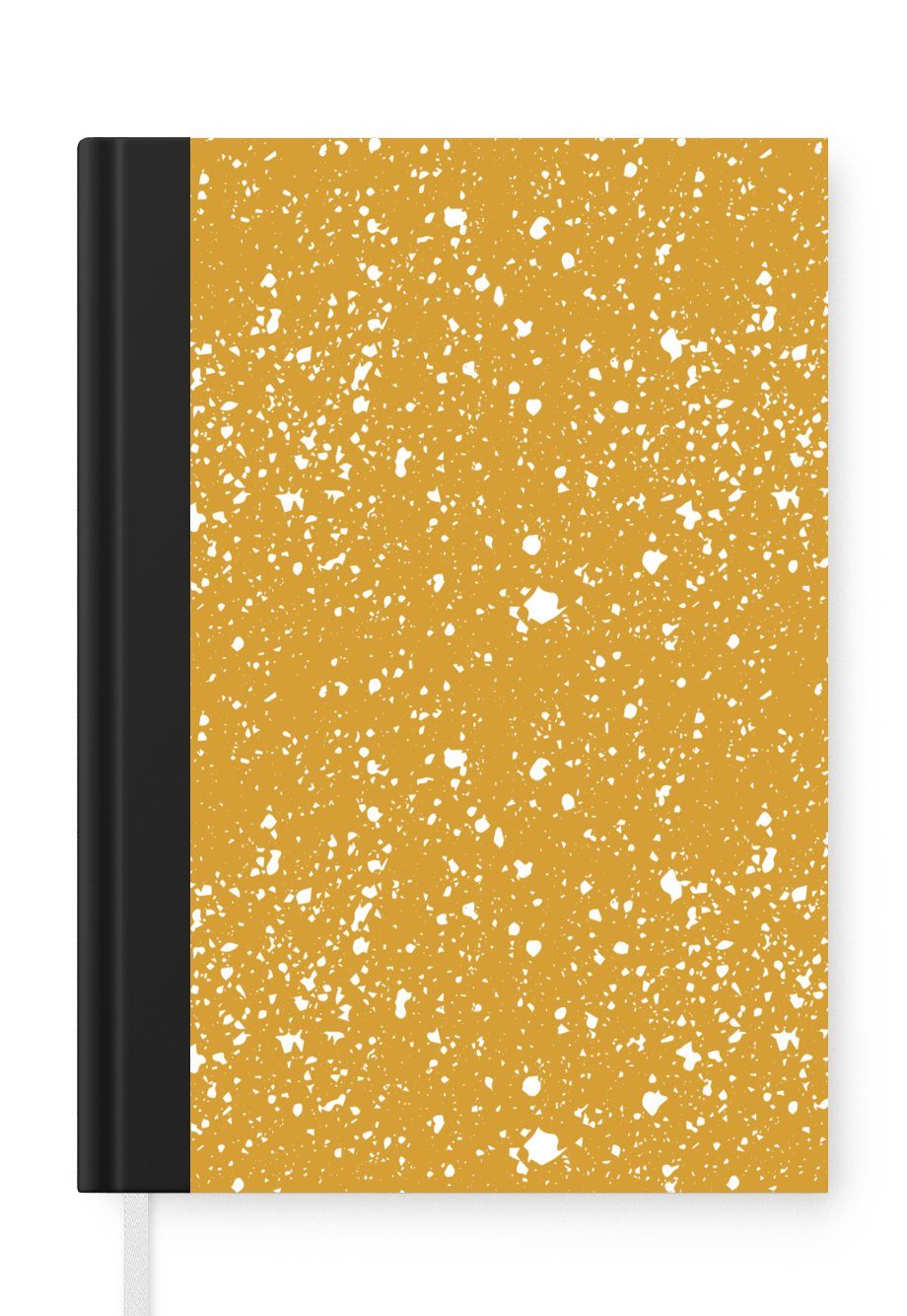 MuchoWow Notizbuch Notizbuch Tagebuch Haushaltsbuch Notebook A5 Gold - Gelb - Tupfen, Notizbuch Tagebuch Hardcover