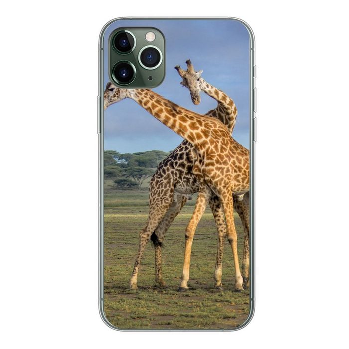 MuchoWow Handyhülle Giraffen - Tiere - Natur Handyhülle Apple iPhone 11 Pro Max Smartphone-Bumper Print Handy