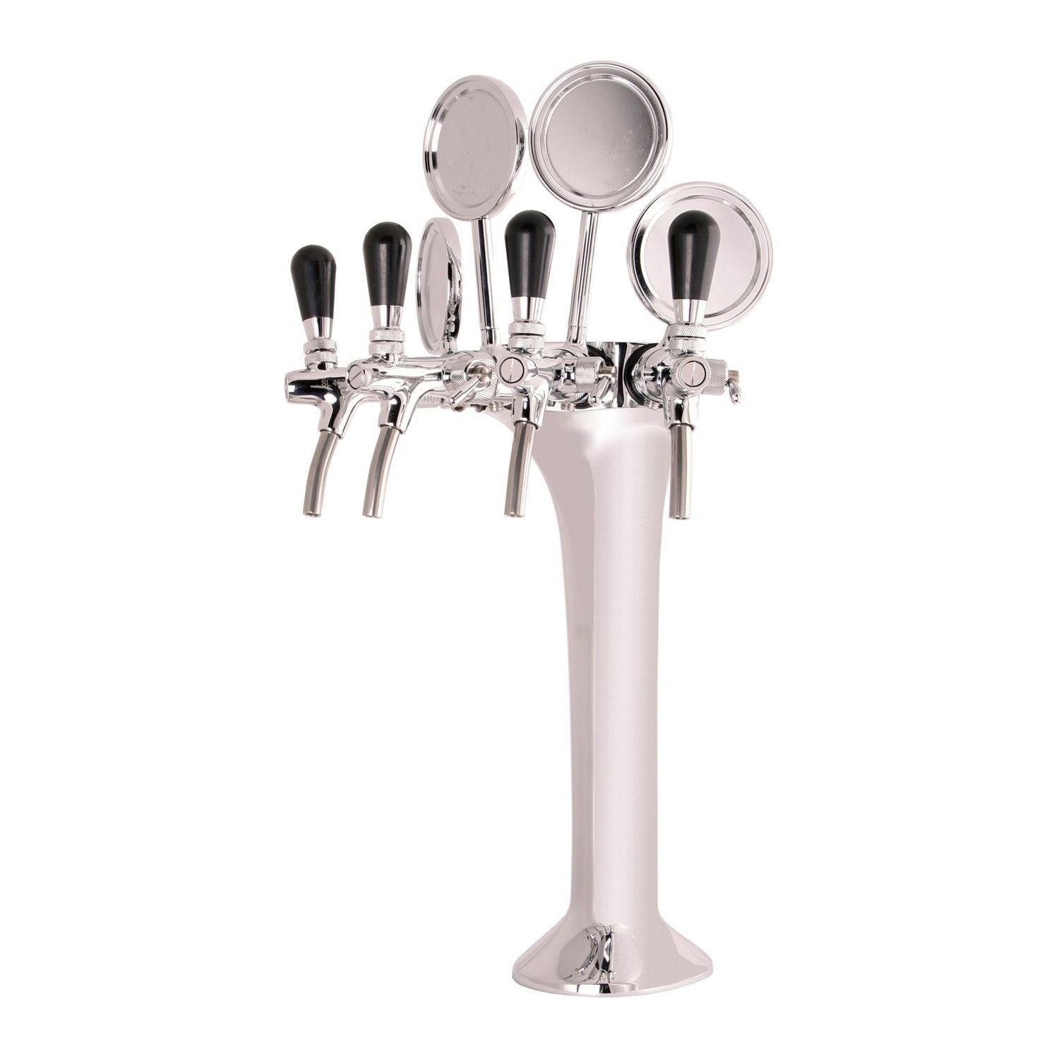 ich-zapfe Bierzapfanlage Schanksäule Chrom 4-leitig, elegant, "Topp-Qualität!"