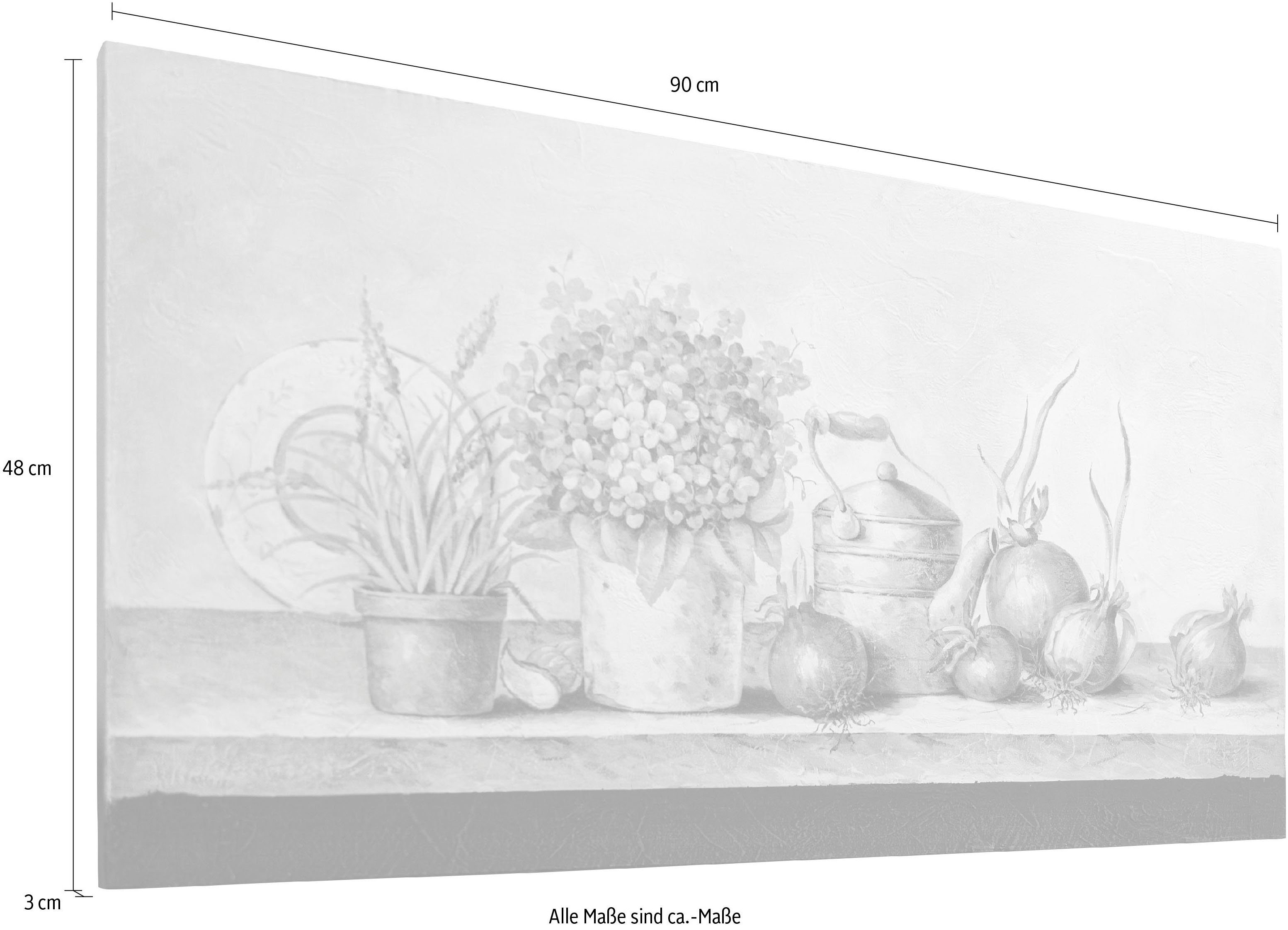 Blumen Kate, Wandbild Wohnzimmer & Möbel Motiv Myflair Accessoires Wanddeko, Früchte, & cm, 90x48