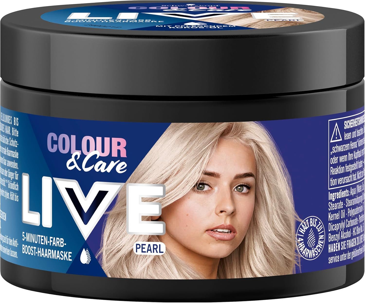 Schwarzkopf Haarmaske 1x Schwarzkopf Live Colour and Care Haarmaske Pearl 150ml, 1-tlg., temporäre Haarfarbe für Farb-Boost & intensive Pflege in nur 5 Minuten