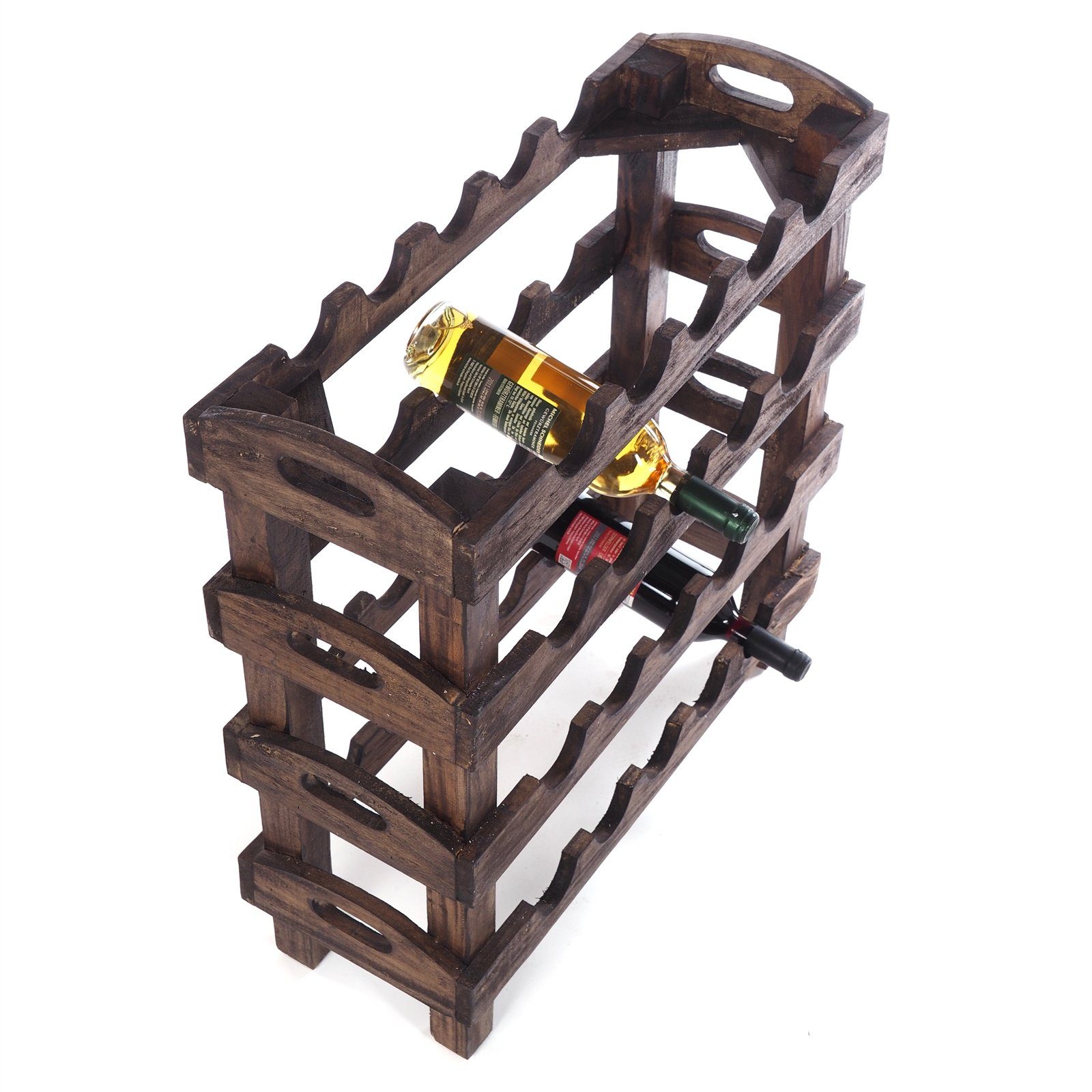 DESIGN DELIGHTS Weinregal WEINREGAL "RUSTIC", 66x61x24cm(HxBxT), Altholz massiv, Flaschenhalte