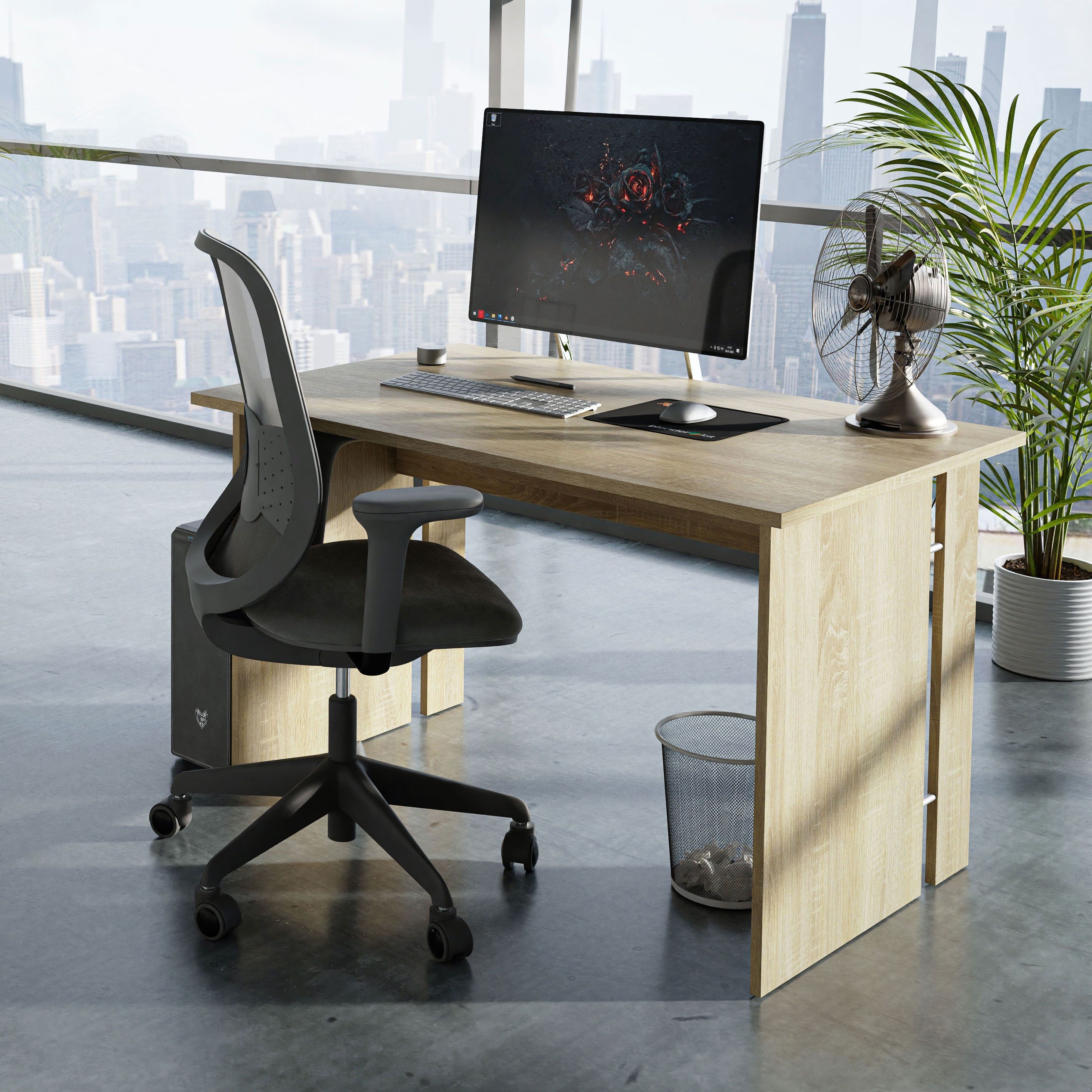 Lookway Schreibtisch Omera Eiche Sonoma 120 cm, Breite 120 cm