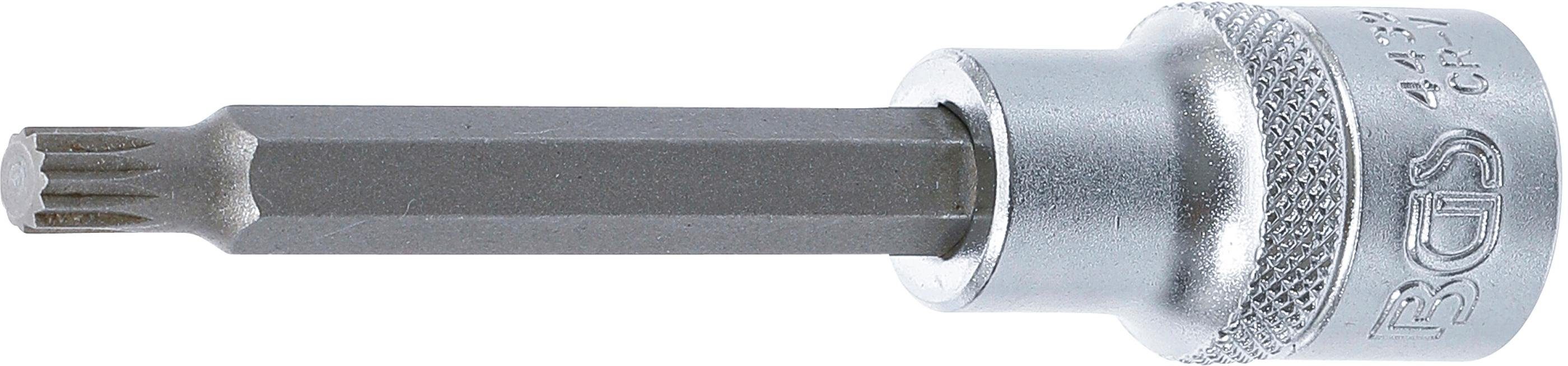 BGS technic Bit-Schraubendreher Bit-Einsatz, Länge 100 mm, Antrieb Innenvierkant 12,5 mm (1/2), Innenvielzahn (für XZN) M7