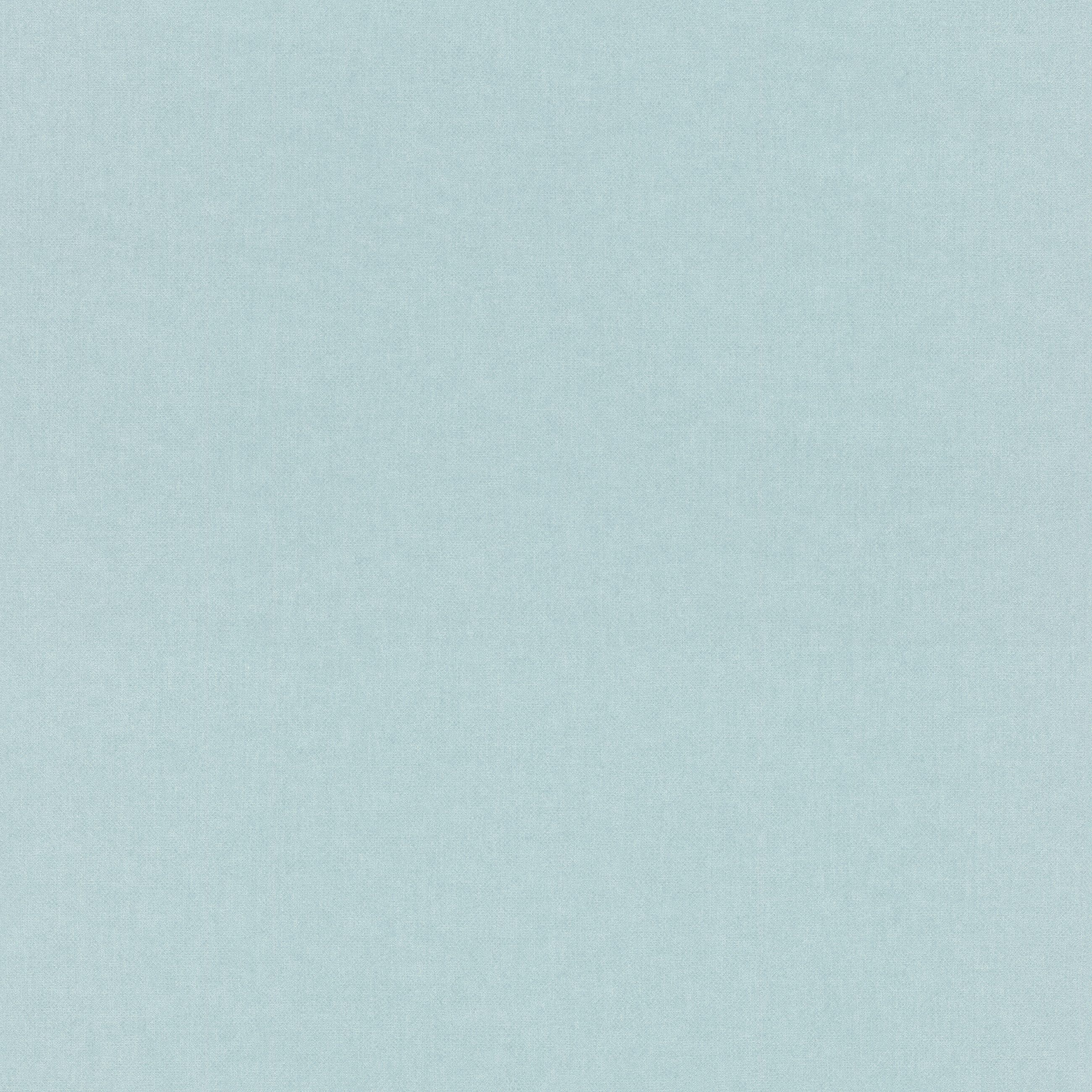 Rasch Vliestapete Leinenoptik - Papiertapete Uni Blau, glatt, Leinenoptik, Aquarelloptik, Textiloptik, (1 Rolle, 1 St., Kollektion 'Kids World II' - 10,05 m x 0,53 m), gute Lichtbeständigkeit, feucht abwischbar, restlos abziehbar