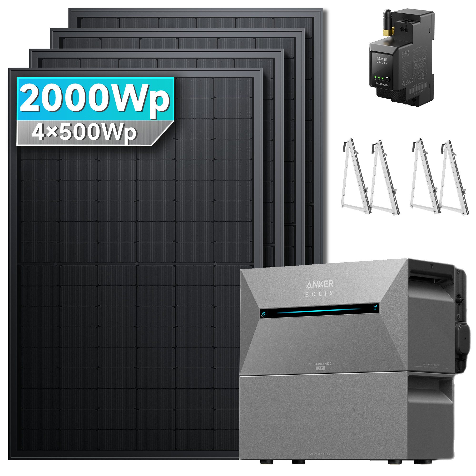 Balkonkraftwerk mit Speicher Anker Solix Solarbank 2 E1600 Pro