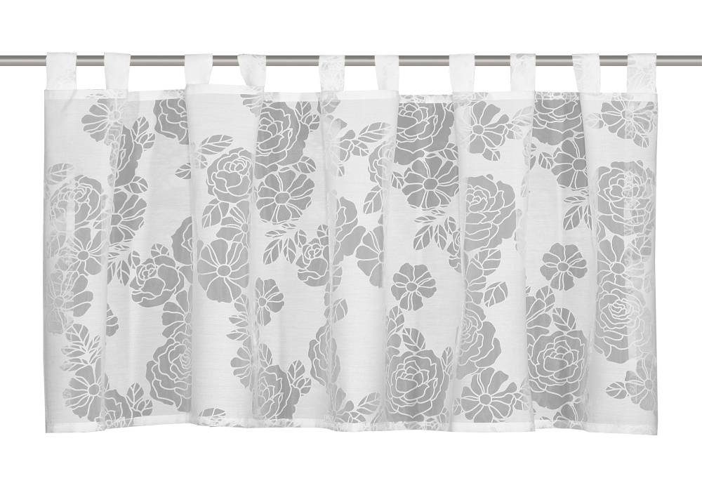 Neusser Collection Gardine Neusser Collection Schlaufenpanneau Rosen, weiß