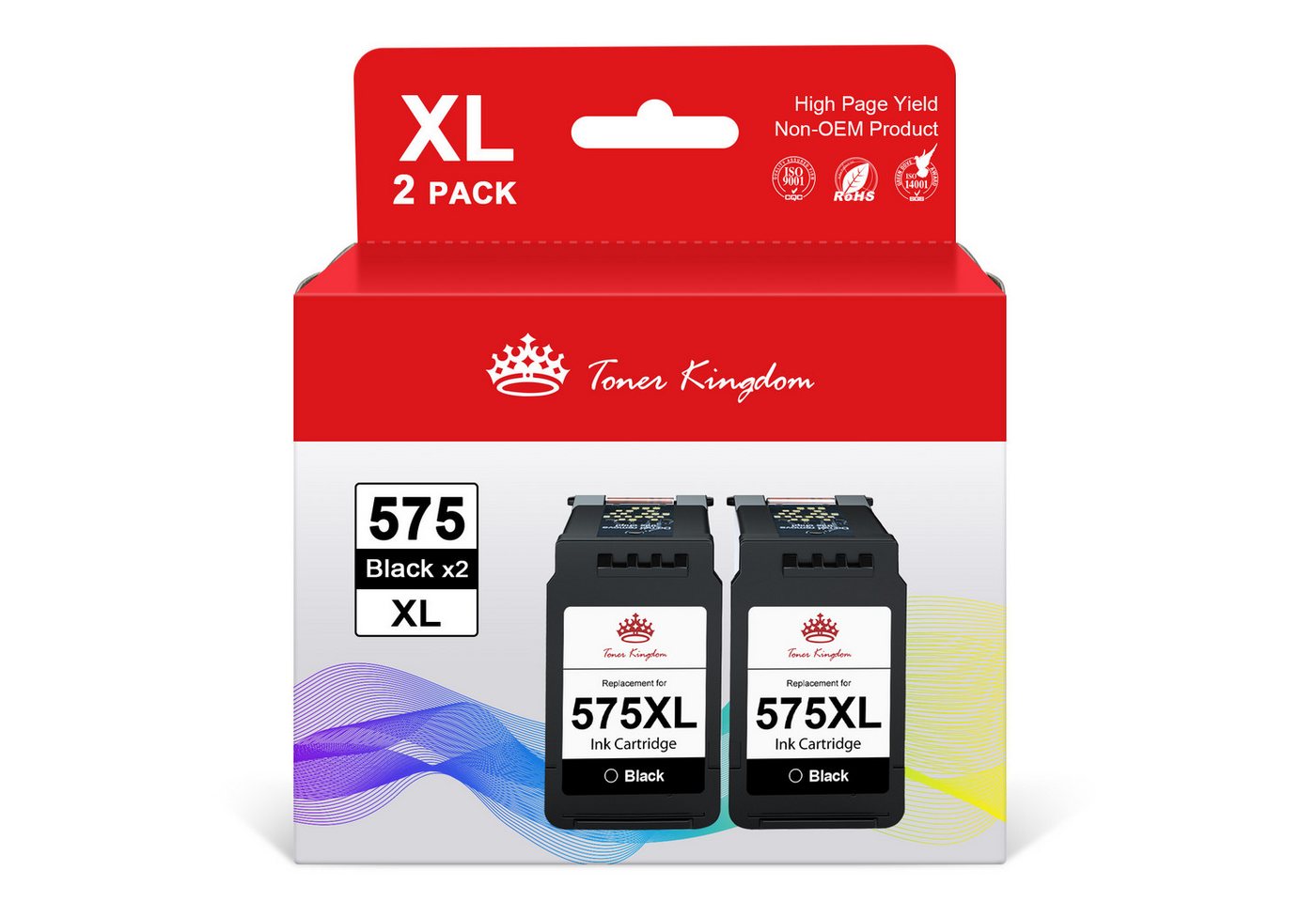Toner Kingdom Black Patronen für Canon PG-575 XL Pixma TS3750i TS3751i 3551i Tintenpatrone (Für Canon 575 XL Pixma TS3750i TS3751i 3551i TR4750i TR4751i, 500-tlg)
