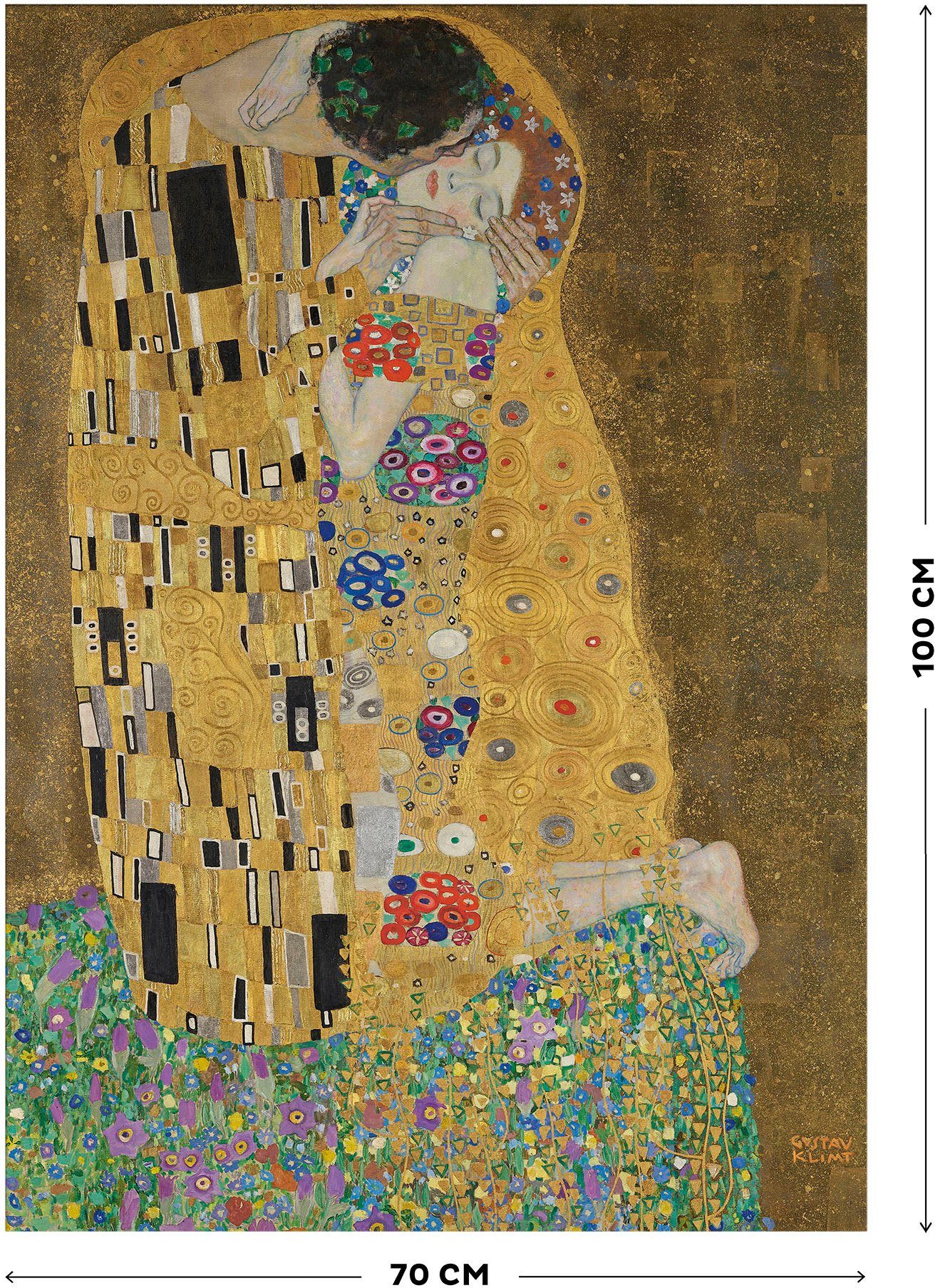 Art for the home Leinwandbild Kuss (Gustav Klimt), Art, Kiss (1 St), der Kuss 100 x 70 cm – Bild 5 von 5