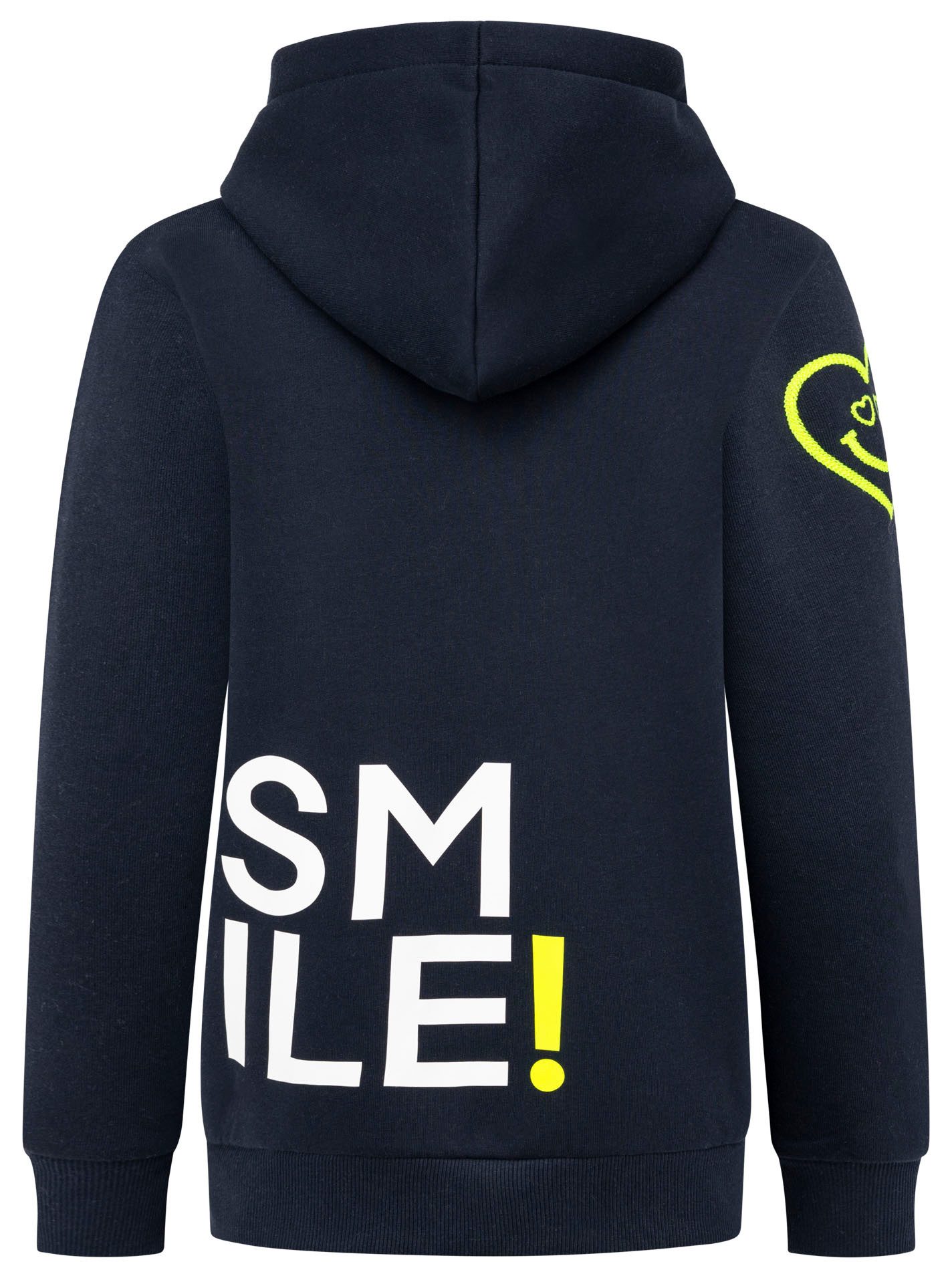 Zwillingsherz Kapuzensweatjacke "Alissa" mit SMILE, gesticktem Herz am Arm und Reißverschluss – Bild 4 von 5
