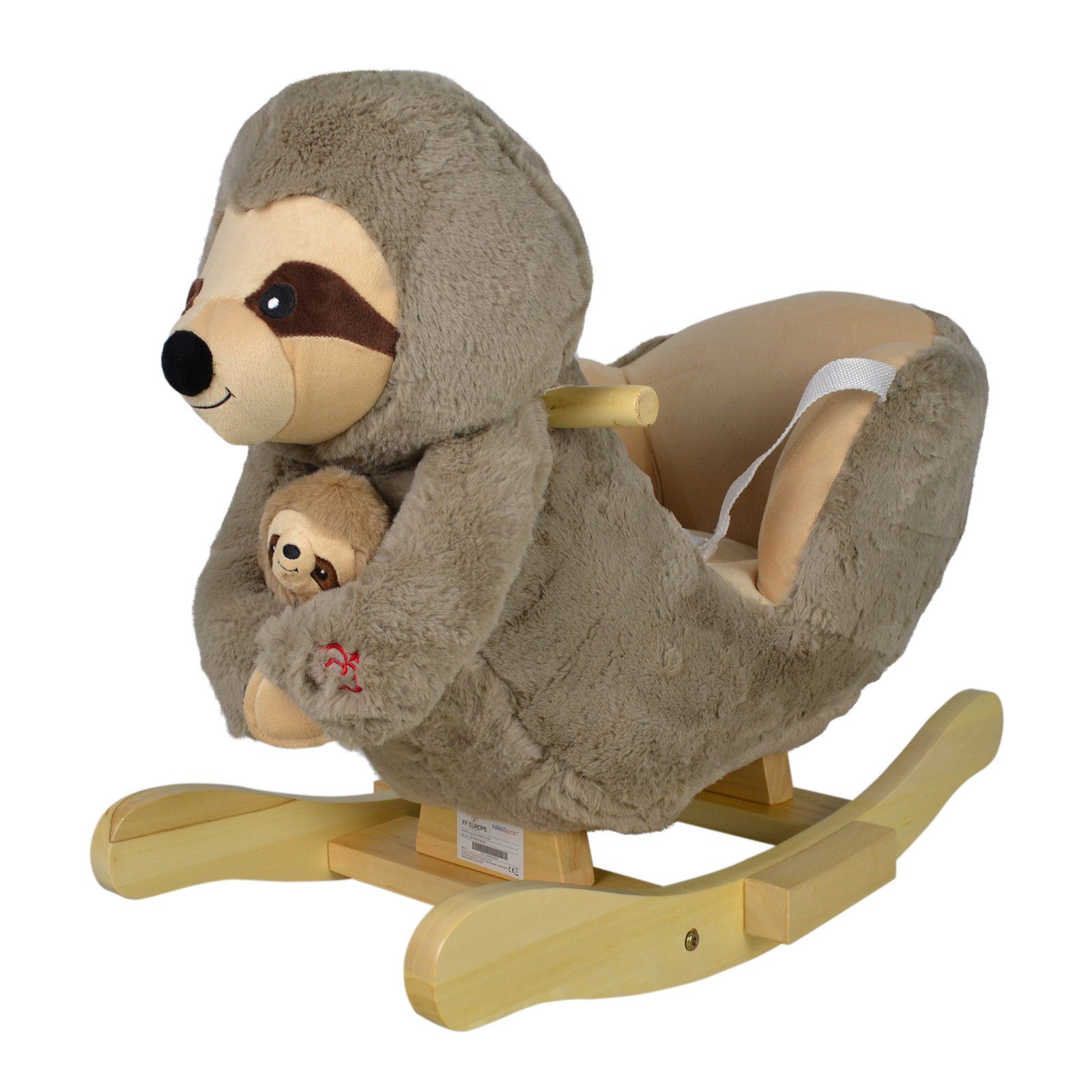 Infantastic Schaukeltier Schaukelspielzeug Babyschaukel Plüsch, mit Soundfunktion, aus Holz und Plüsch