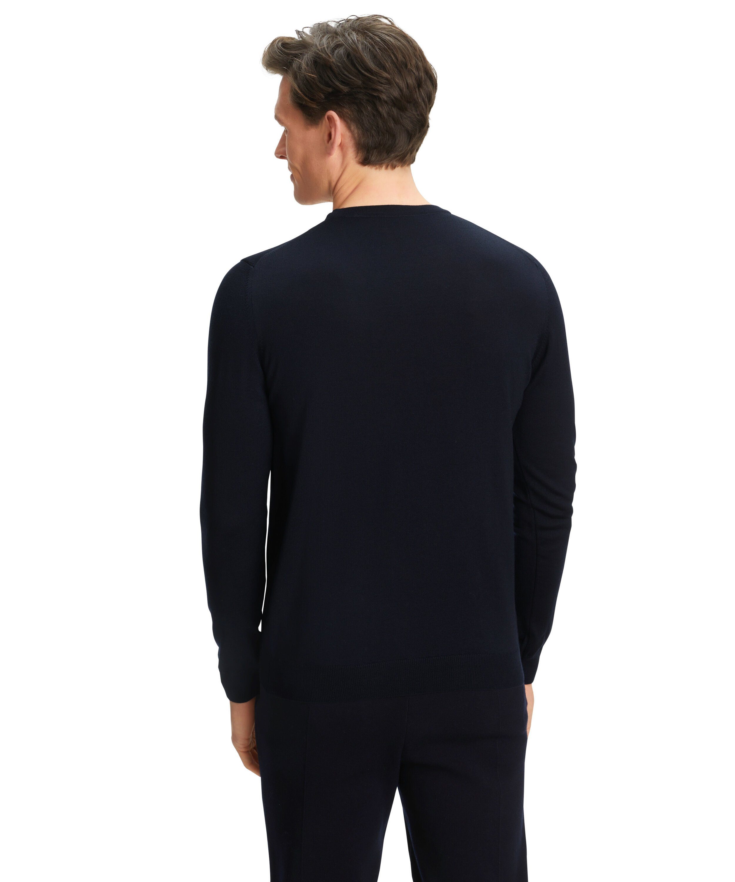 FALKE Strickpullover (1-tlg) Merinowolle (6437) night aus reiner, sky extrafeiner