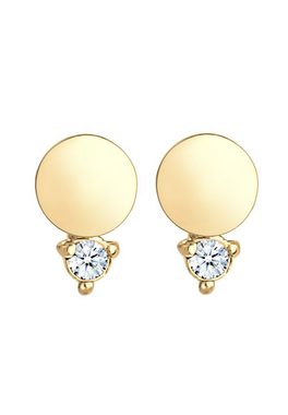 Elli DIAMONDS Paar Ohrstecker Ohrstecker Kreis Diamant (0.03 ct) 585er Gelbgold