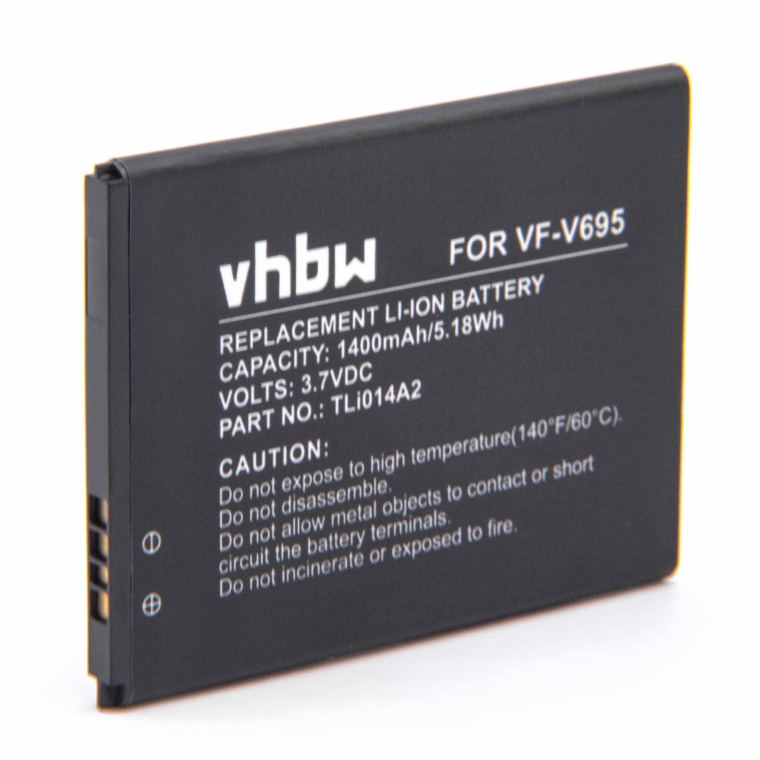 vhbw kompatibel mit Vodafone VF-785, VF-575, VF-695 Smartphone-Akku Li-Ion 1400 mAh (3,7 V)
