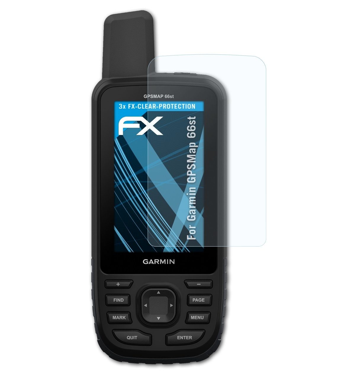 atFoliX 3x Displayschutzfolie für Garmin GPSMap 66st Schutzfolie matt&flexibel 