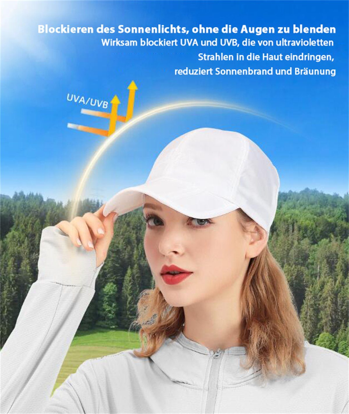 carefully Cowboyhut Weiß selected 2023 Outdoor-Sonnenschutz-Sport-Klappsonnenhut