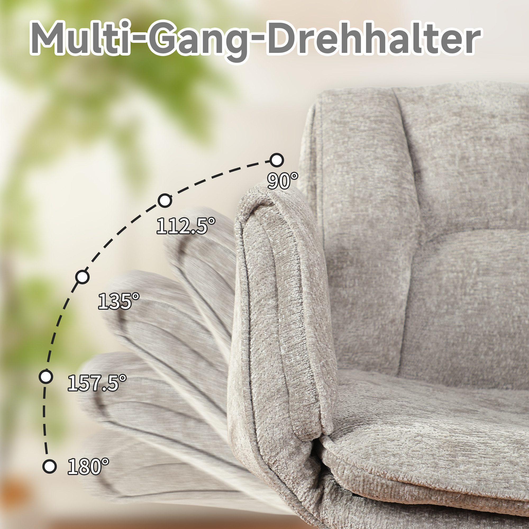 Vankel Bürostuhl Ergonomischer Schreibtischstuhl mit breitem Sitz & Lordosenstütze, Ergonomischer Drehstuhl mit breitem Sitz für Büro und Homeoffice – Bild 3 von 5