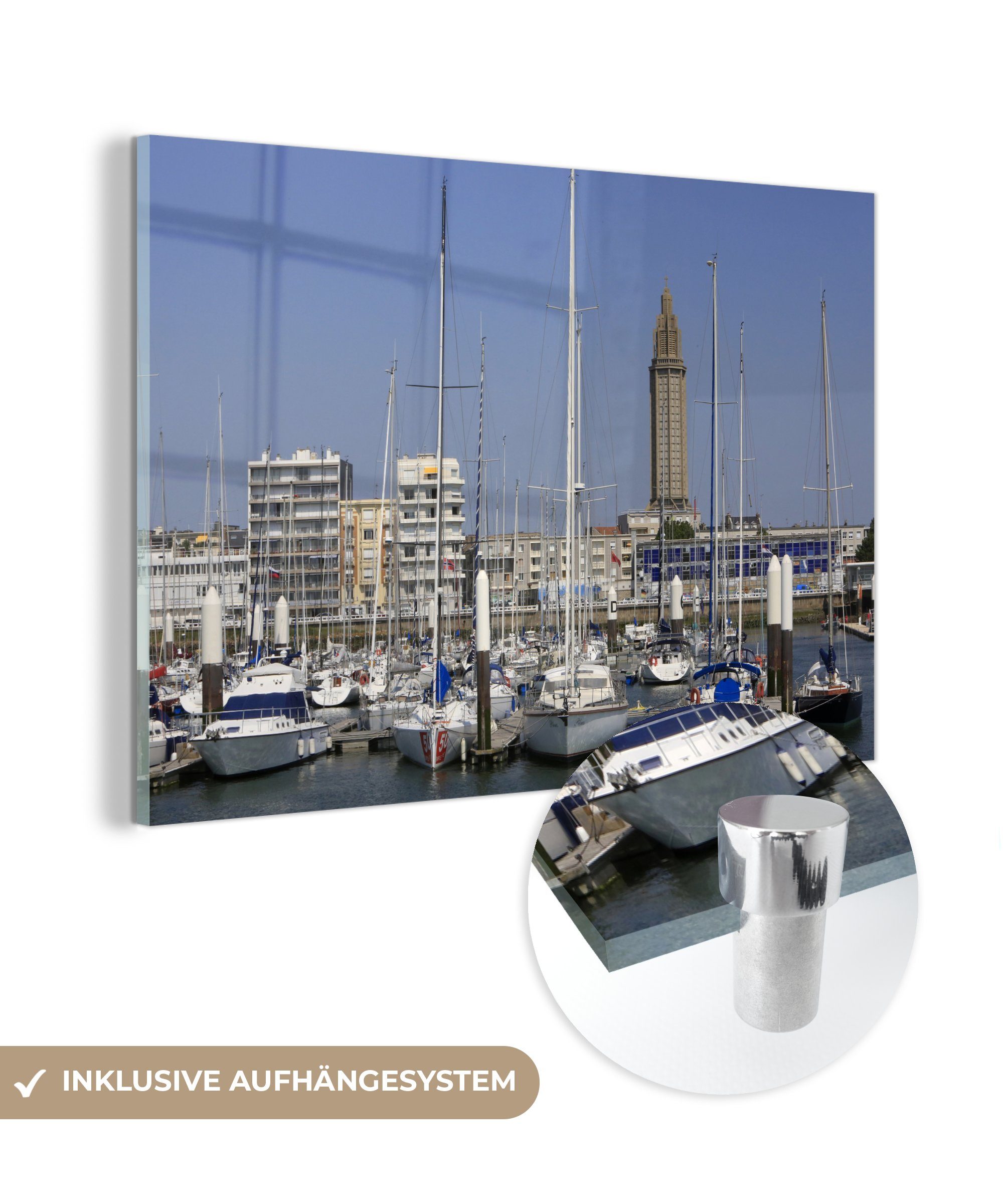 Hafen Acrylglasbilder Havre, Wohnzimmer St), der Der französischen Le Acrylglasbild Stadt Schlafzimmer & MuchoWow (1