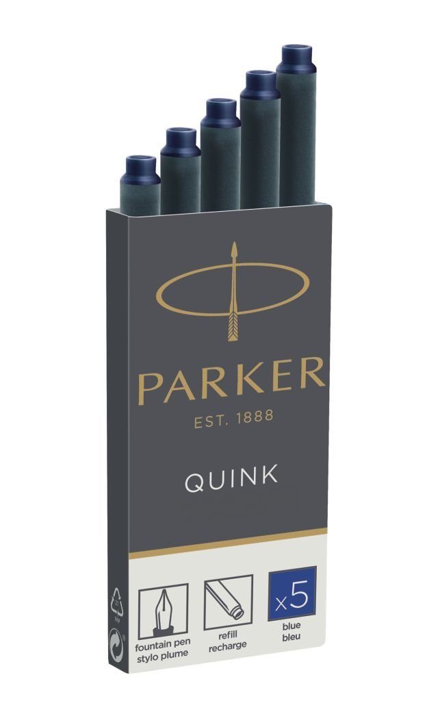 Parker Tintenpatrone Quink - königsblau, 5 Patronen Tintenpatrone