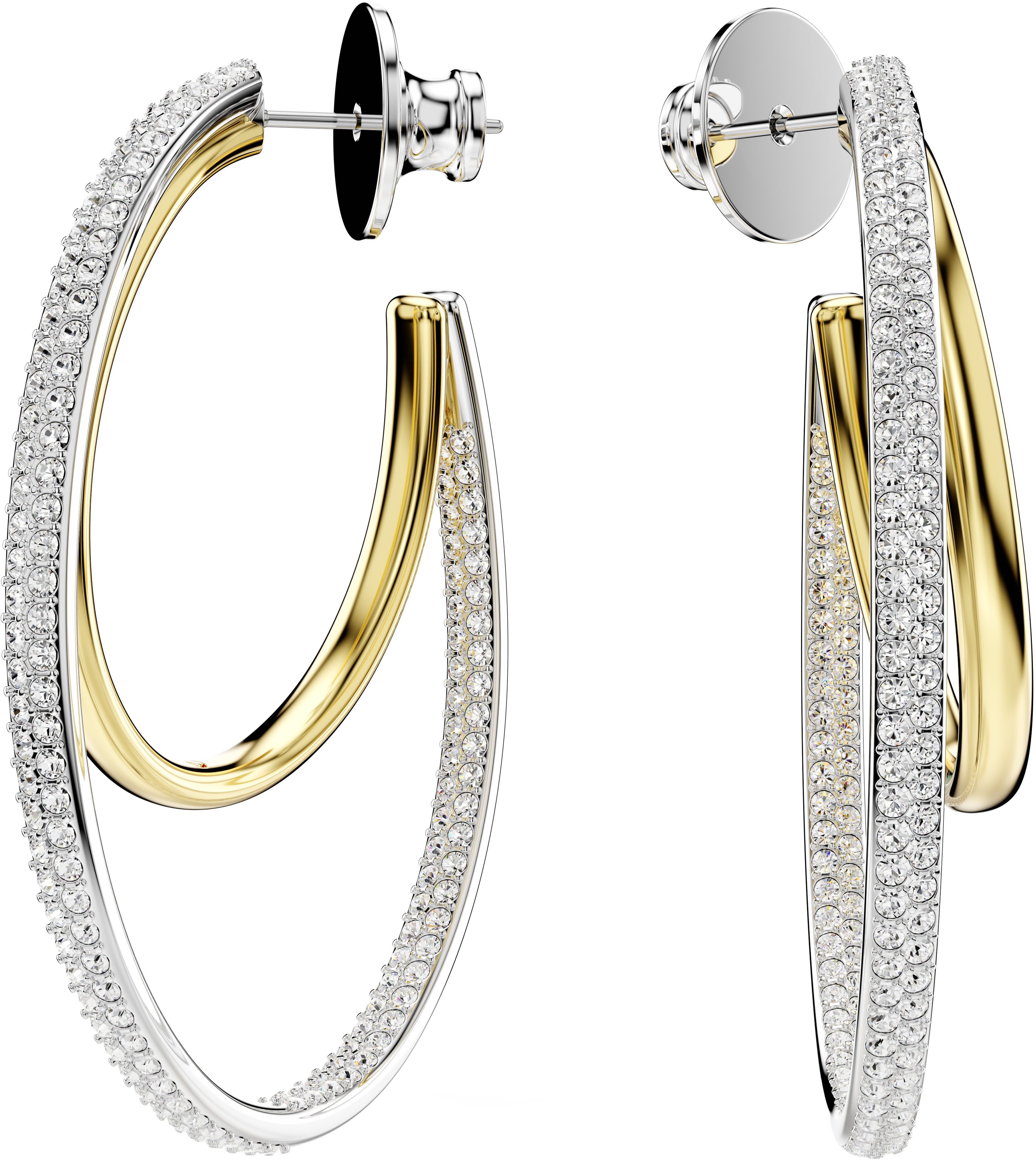 Swarovski Paar Creolen Schmuck Geschenk Hyperbola Ohrringe, mit Swarovski® Zirkonia (synth)