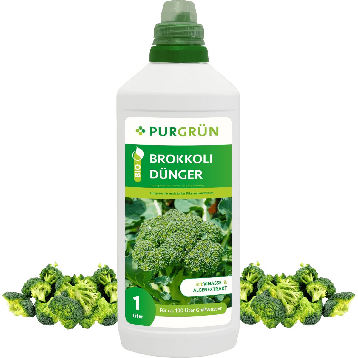 Gemüsedünger Purgrün Bio Brokkoli Dünger, NPK 4+1+7, Algenextrakt, 1 Liter