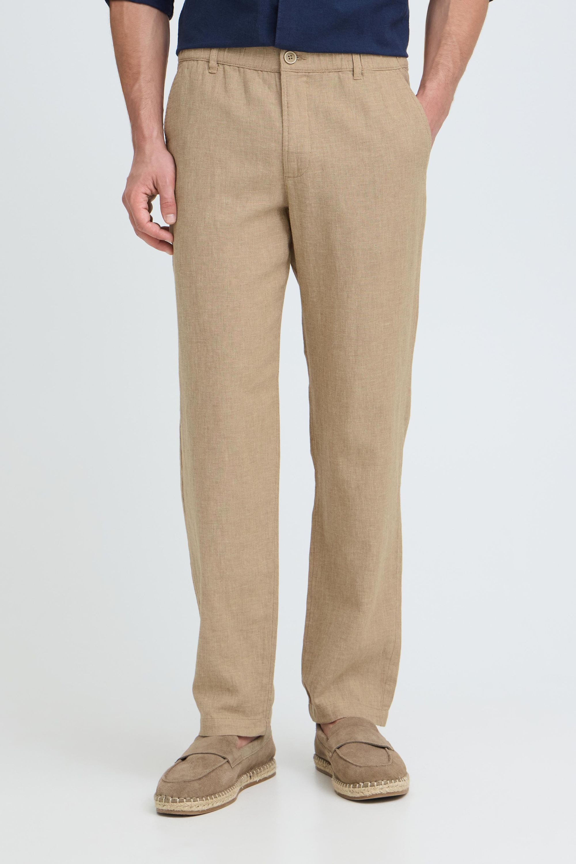 Indicode Leinenhose IDTropelo Sommerliche Chinohose aus Leinen-Baumwoll-Mix