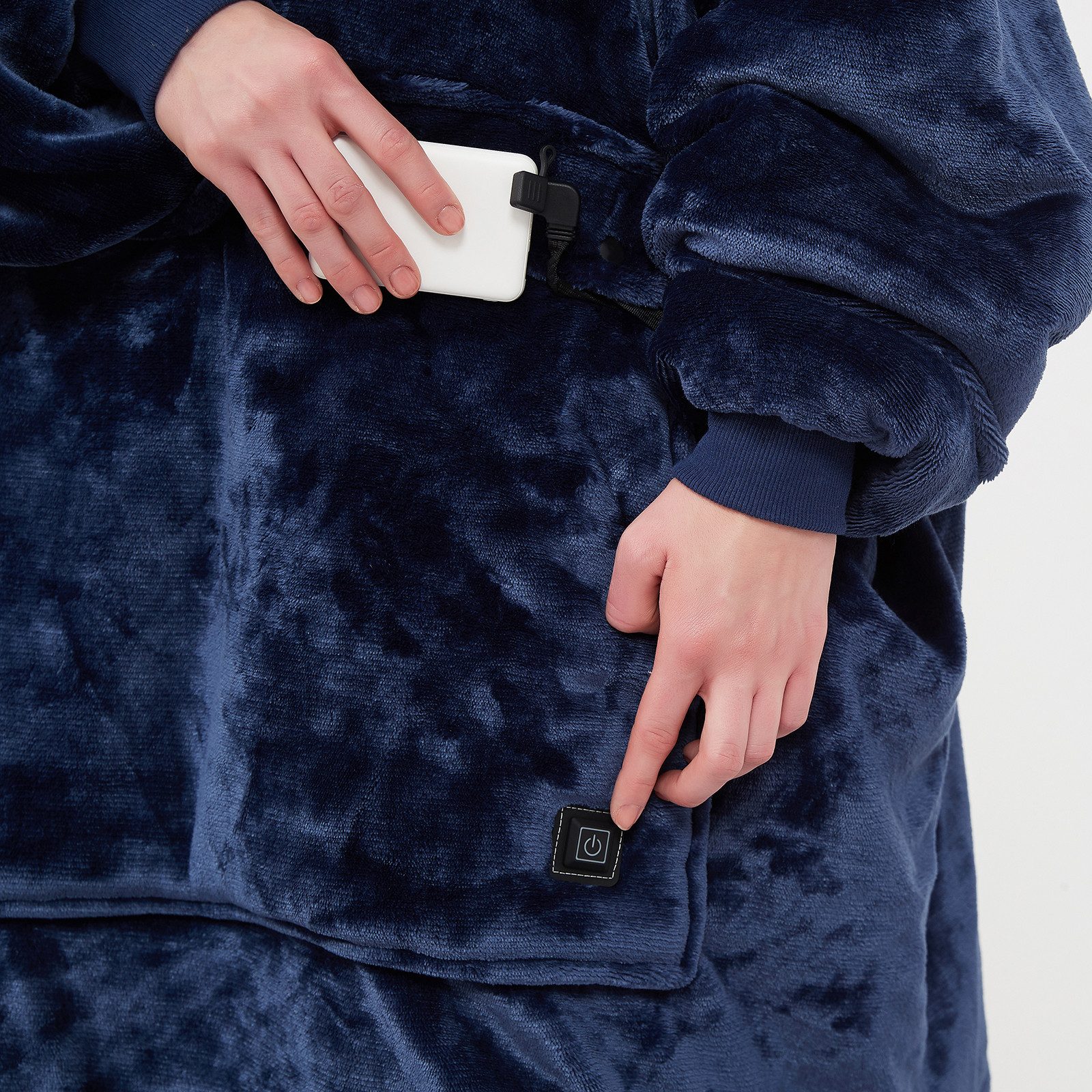 BTTO Fleeceponcho Tragbare Decke Flanell-Fleece Ärmeldecke günstig online kaufen