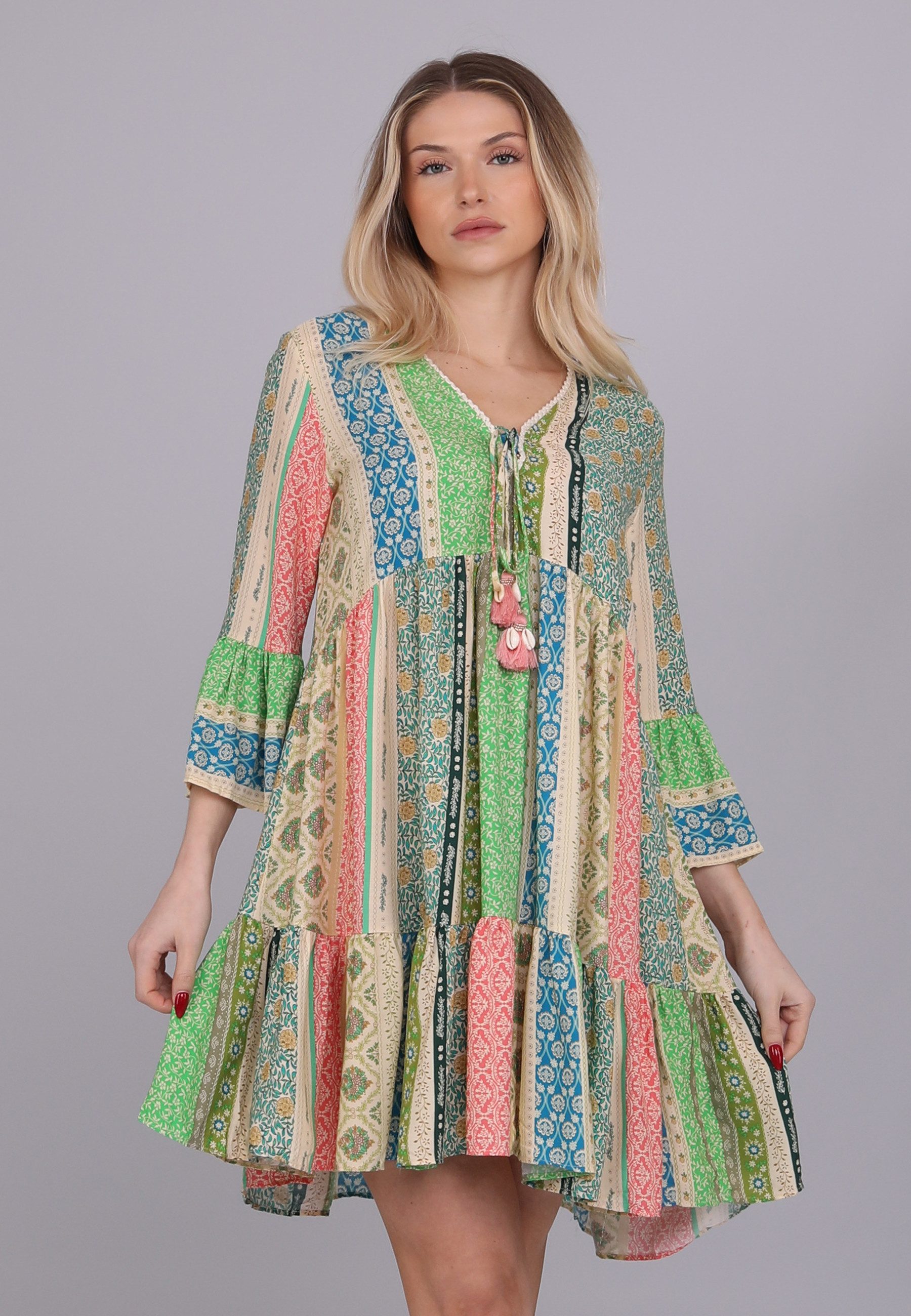 YC Fashion & Style Tunikakleid "Boho-Chic Patchwork Tunika " Alloverdruck, Boho, Casual, Patchwork