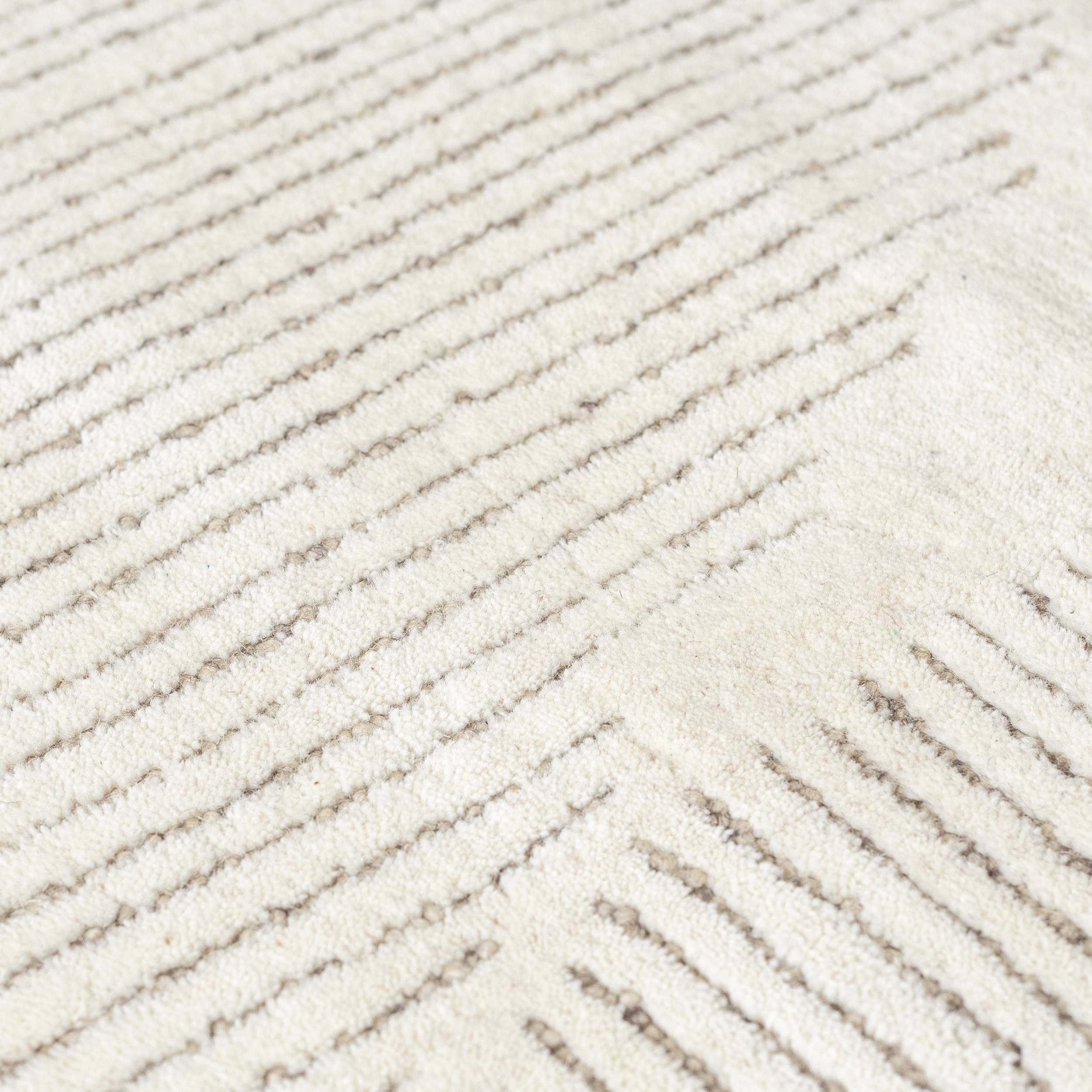cm Handwebteppich Wollteppich Wolle, Designteppich Japandi, Mazovia, 150 x Naturprodukt 80