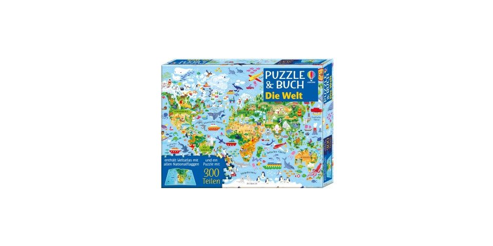 Usborne Verlag Puzzle Puzzle und Buch: Die Welt, Puzzleteile