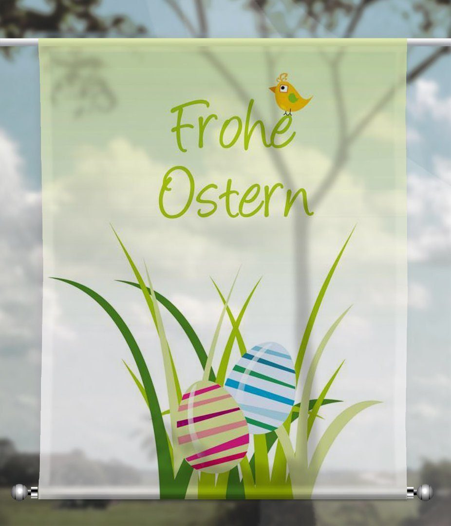 Happy gardinen-for-life Scheibengardine rechteckig Easter Beschwerung, - mit Scheibenhänger