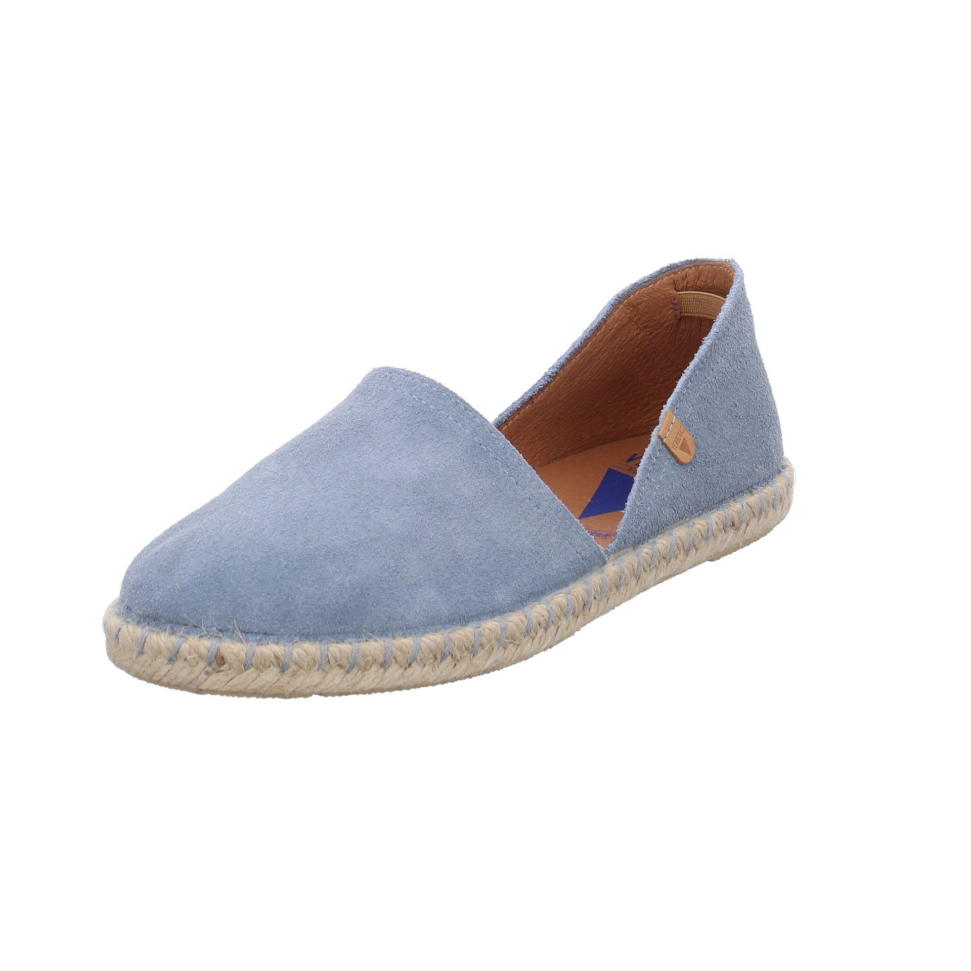 VERBENAS Damen Espadrilles Schuhe Carmen Espadrille Slipper Veloursleder blau hell