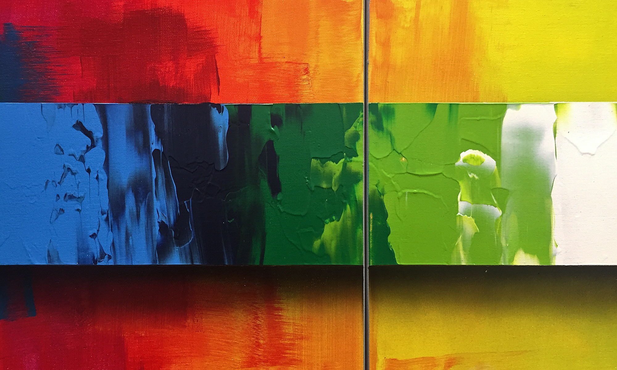 WandbilderXXL Gemälde Enlightened Colors 170 x 100 cm, Abstraktes Gemälde, handgemaltes Unikat